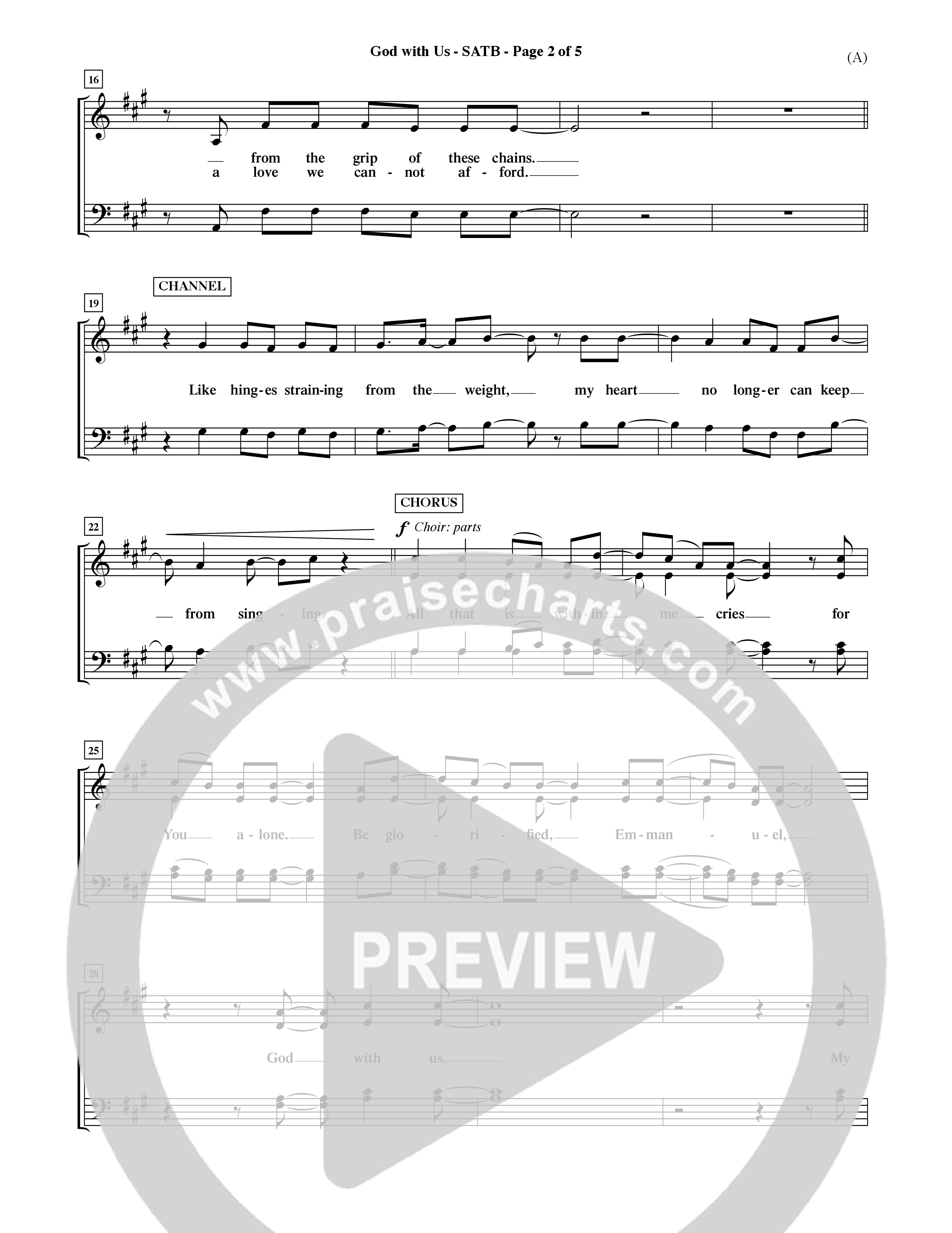 God With Us (Choral Anthem SATB) Choir Sheet (SATB) (Word Music Choral / Orch. David Shipps)