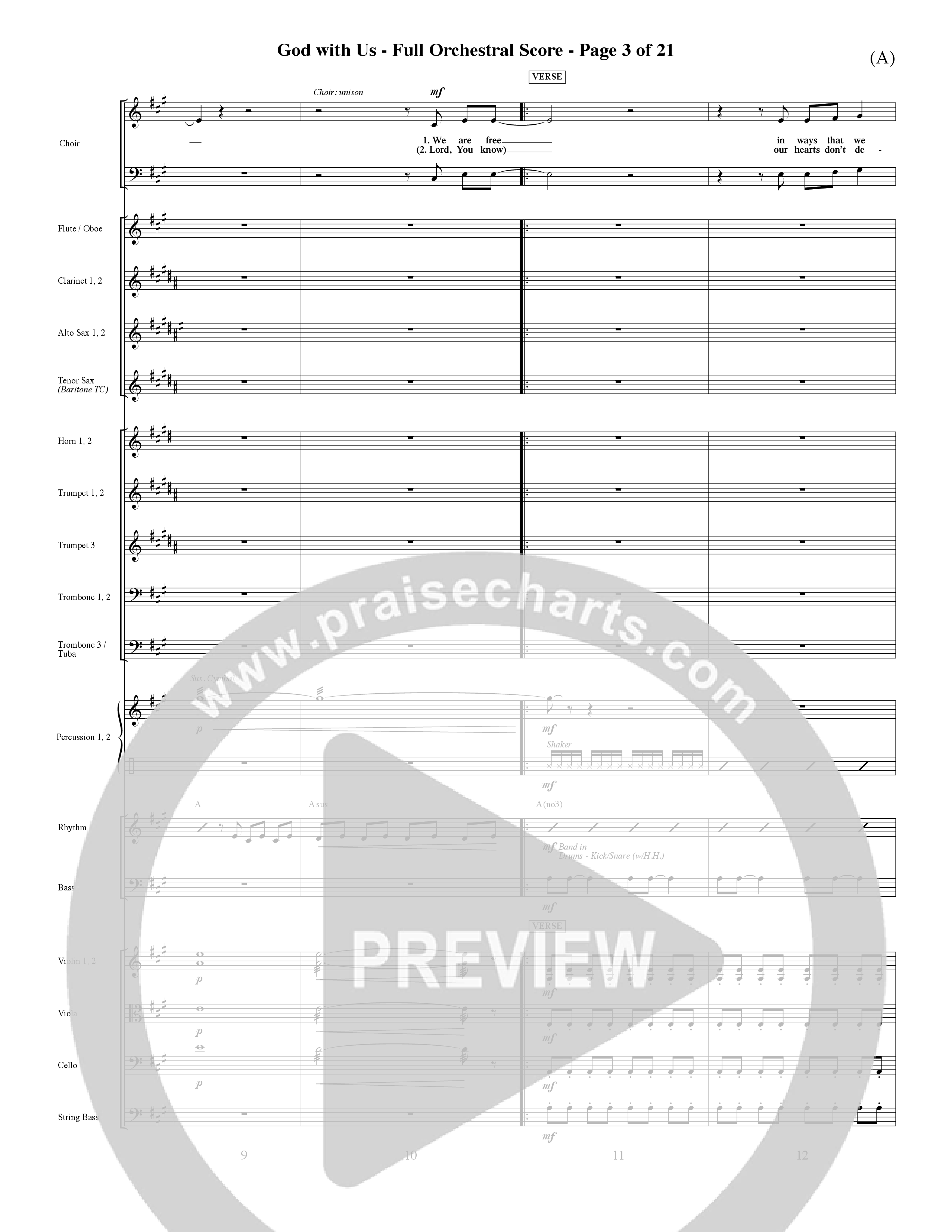 God With Us (Choral Anthem SATB) Orchestration (Word Music Choral / Orch. David Shipps)