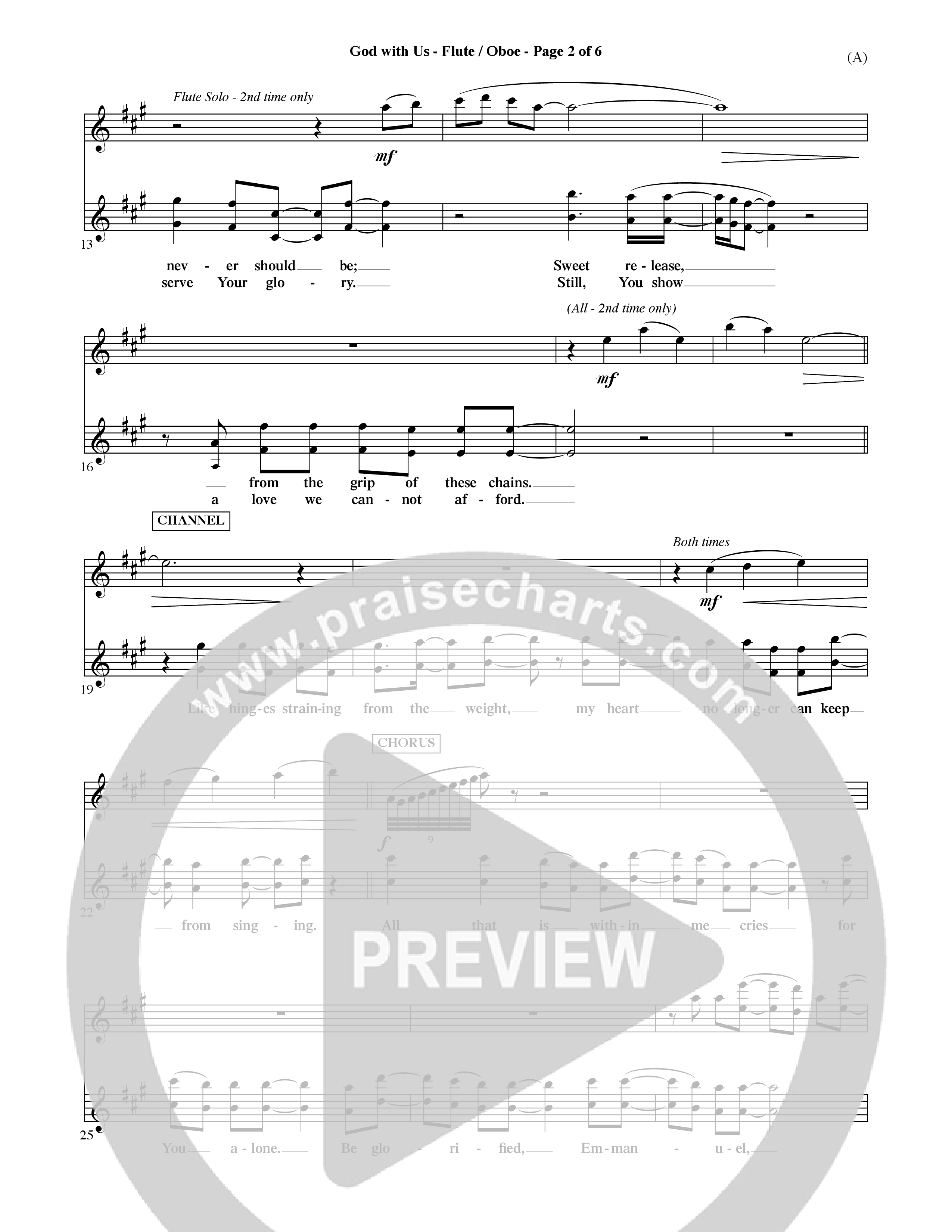 God With Us (Choral Anthem SATB) Flute/Oboe (Word Music Choral / Orch. David Shipps)