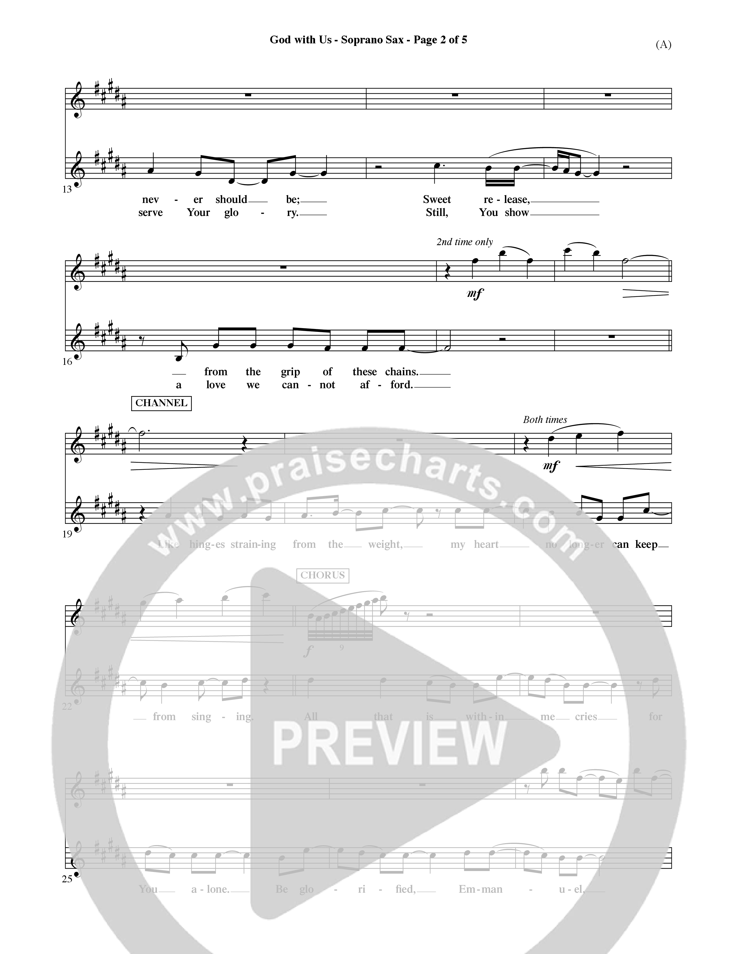 God With Us (Choral Anthem SATB) Saxophone (Word Music Choral / Orch. David Shipps)