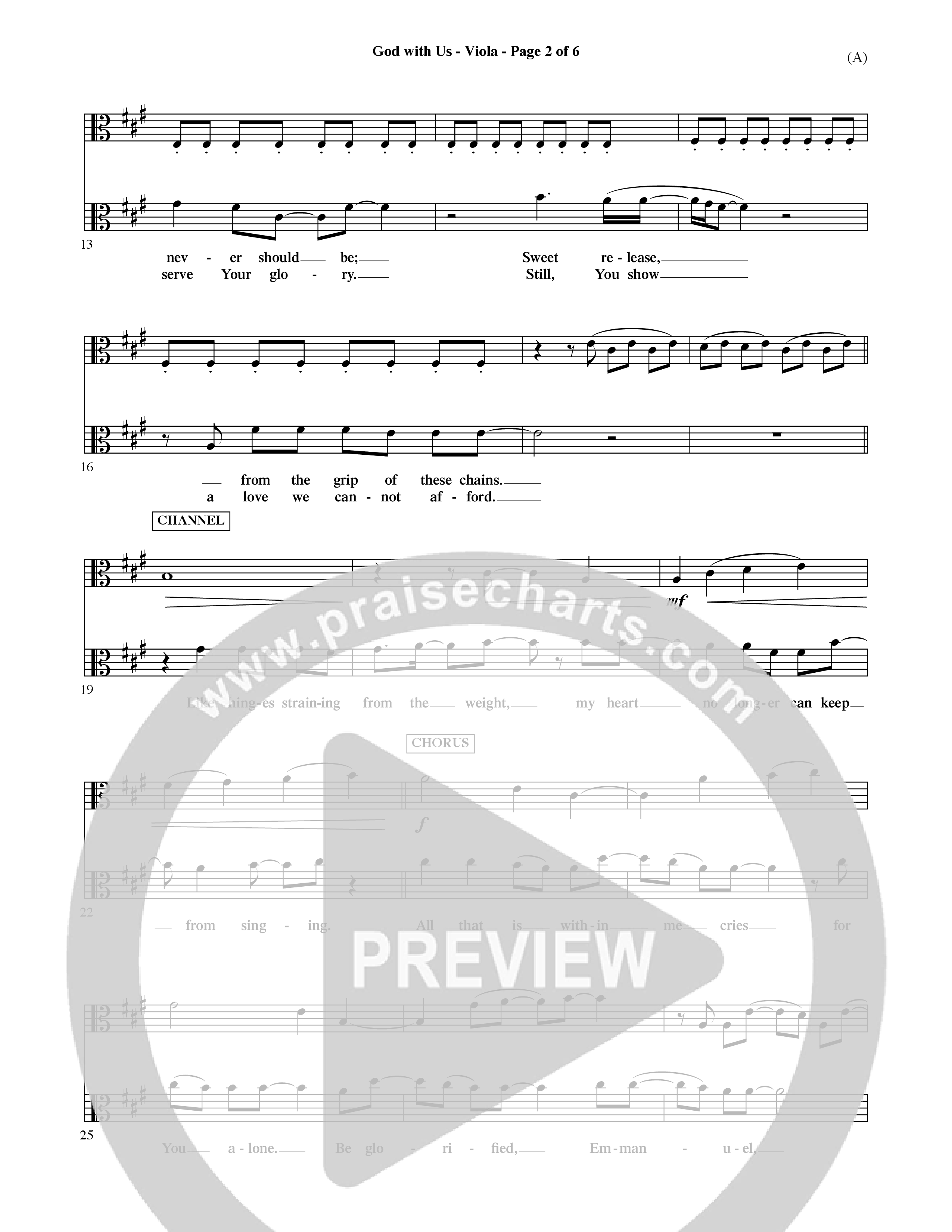 God With Us (Choral Anthem SATB) Viola (Word Music Choral / Orch. David Shipps)