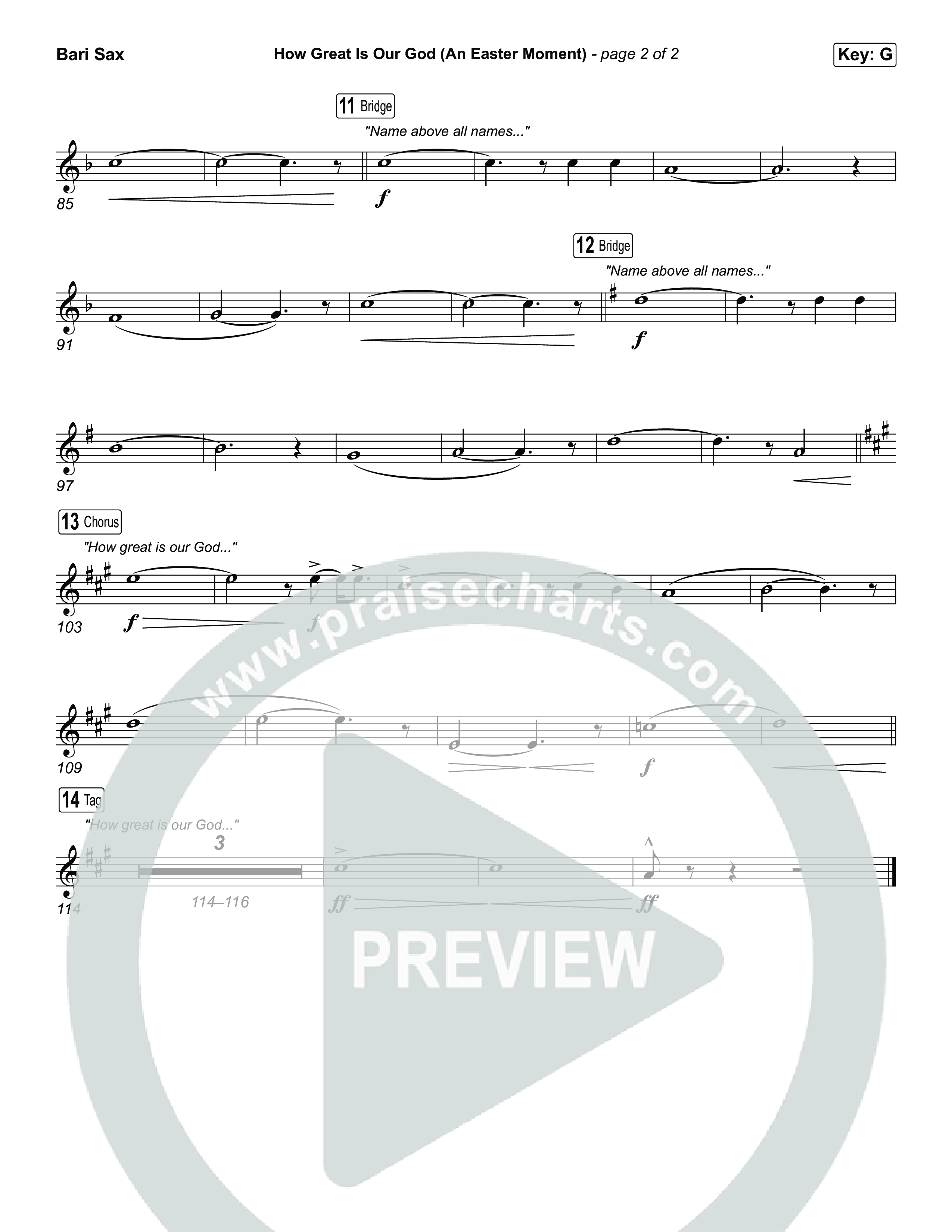 How Great Is Our God (An Easter Moment) (Choral/SATB) Bari Sax (Travis Cottrell / Arr. Mason Brown)