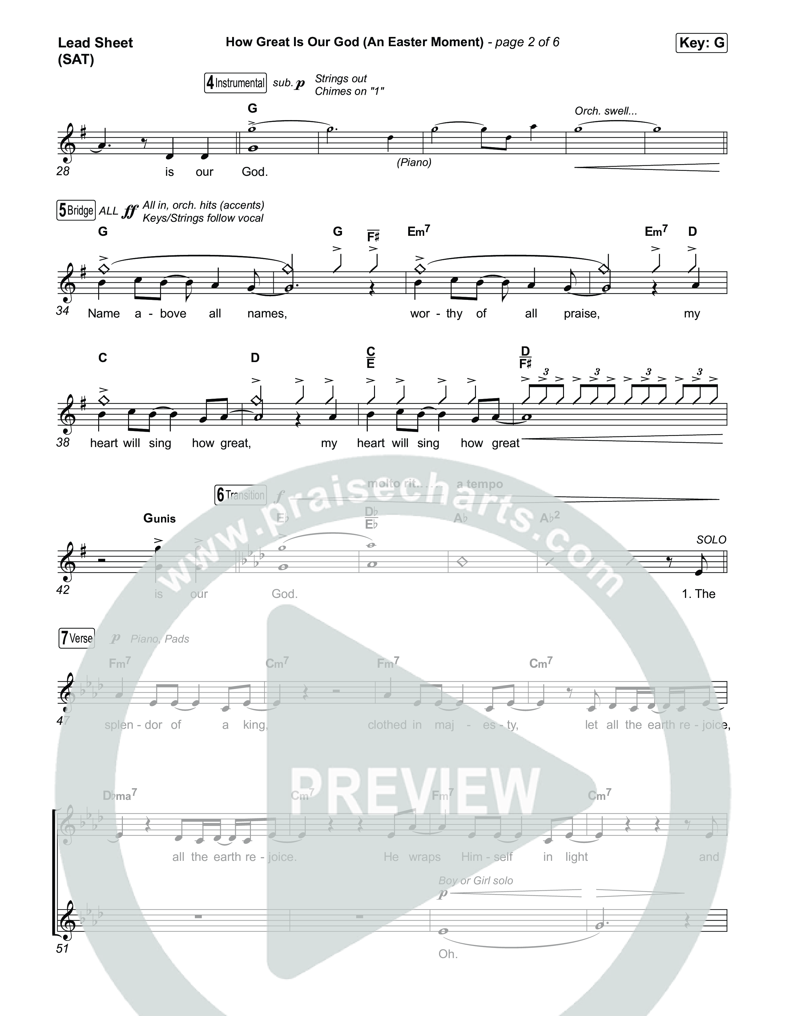 How Great Is Our God (An Easter Moment) (Choral/SATB) Lead Sheet (SAT) (Travis Cottrell / Arr. Mason Brown)