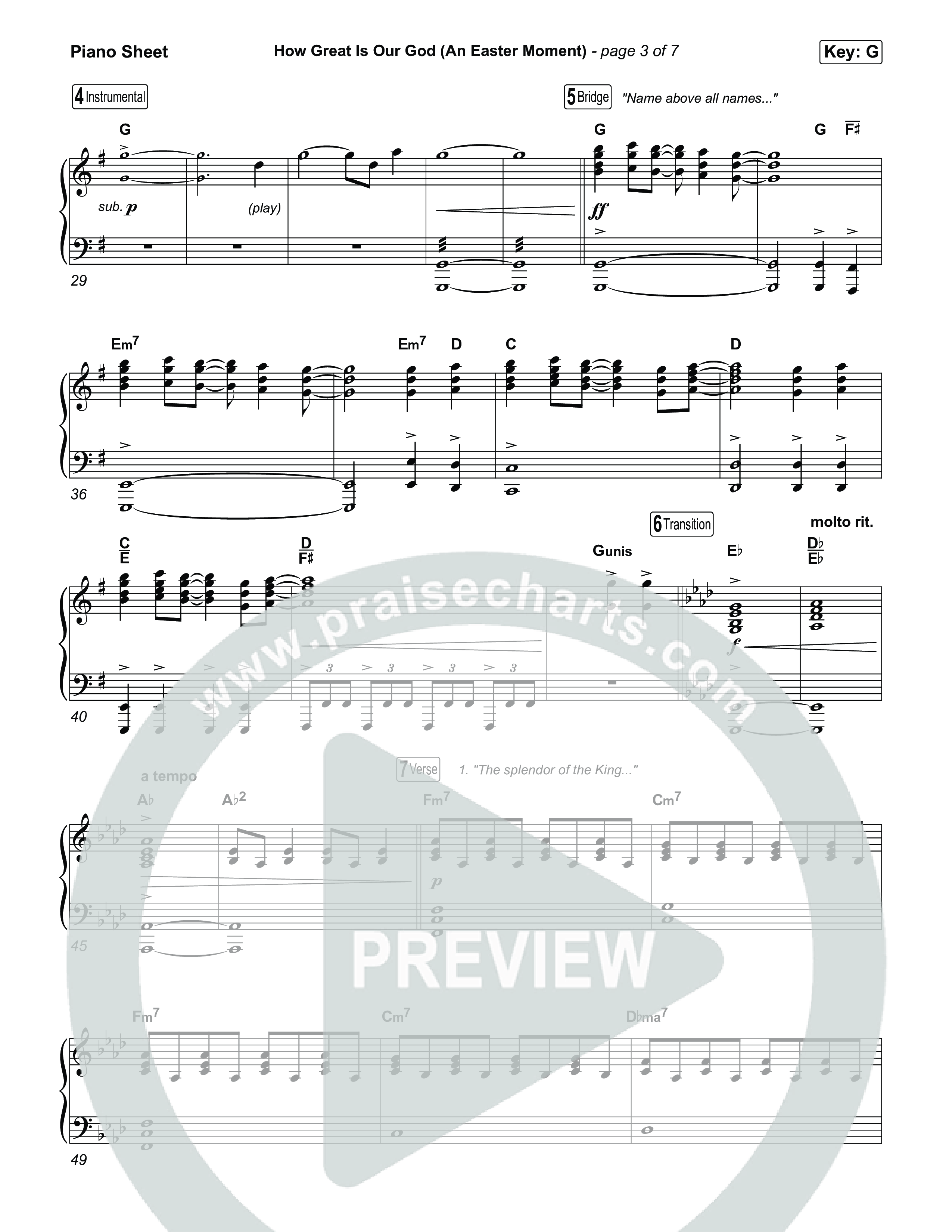 How Great Is Our God (An Easter Moment) (Choral/SATB) Piano Sheet (Travis Cottrell / Arr. Mason Brown)
