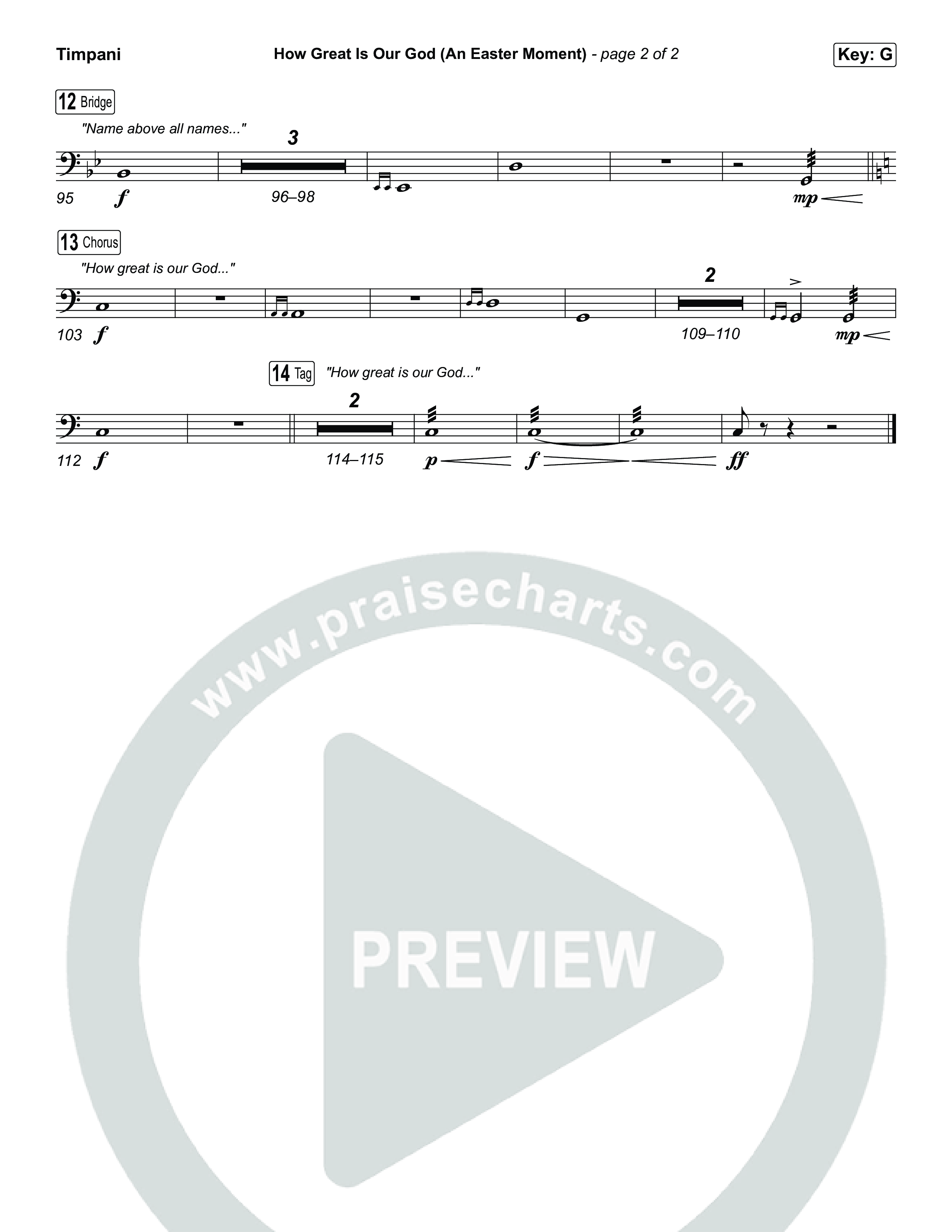 How Great Is Our God (An Easter Moment) (Choral/SATB) Timpani (Travis Cottrell / Arr. Mason Brown)