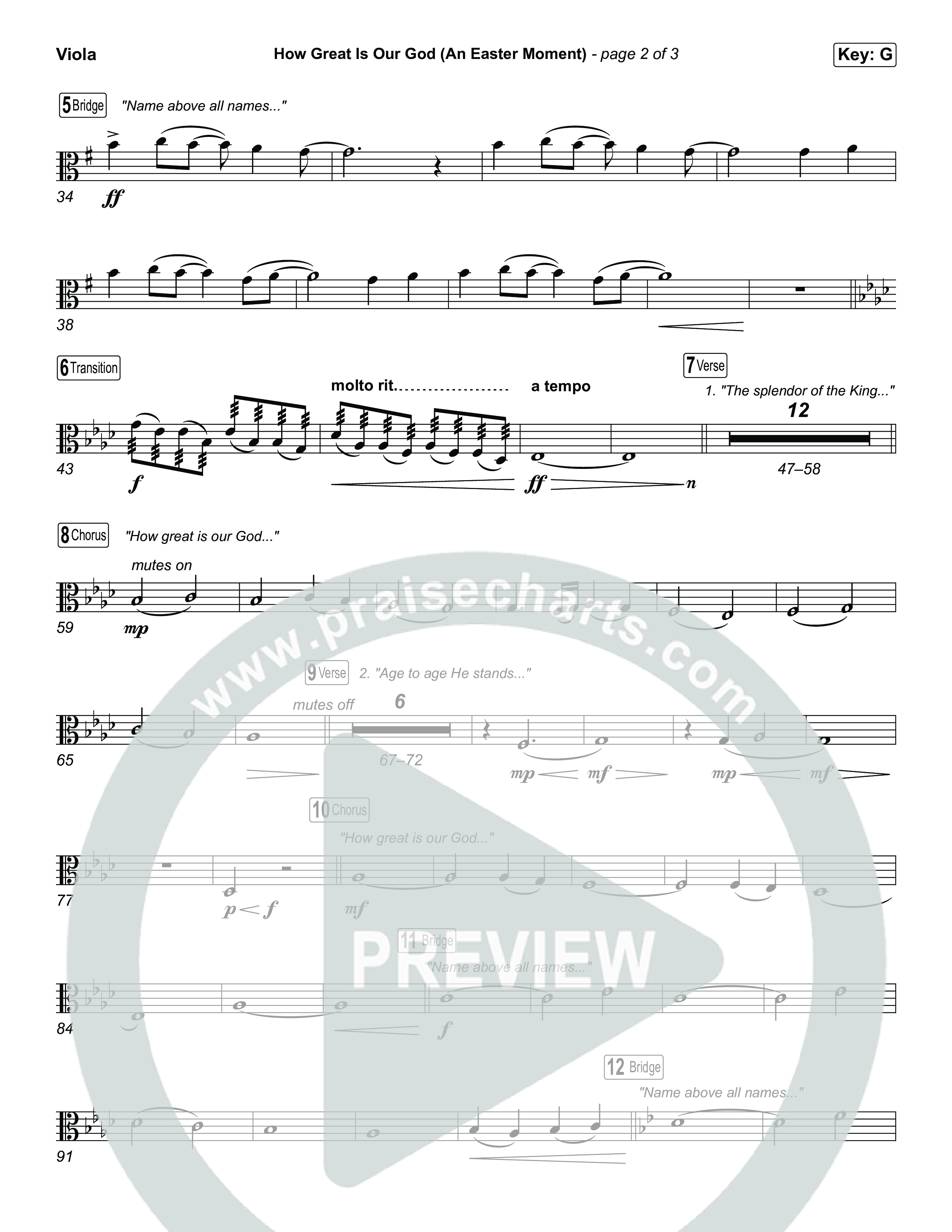 How Great Is Our God (An Easter Moment) (Choral/SATB) Viola (Travis Cottrell / Arr. Mason Brown)