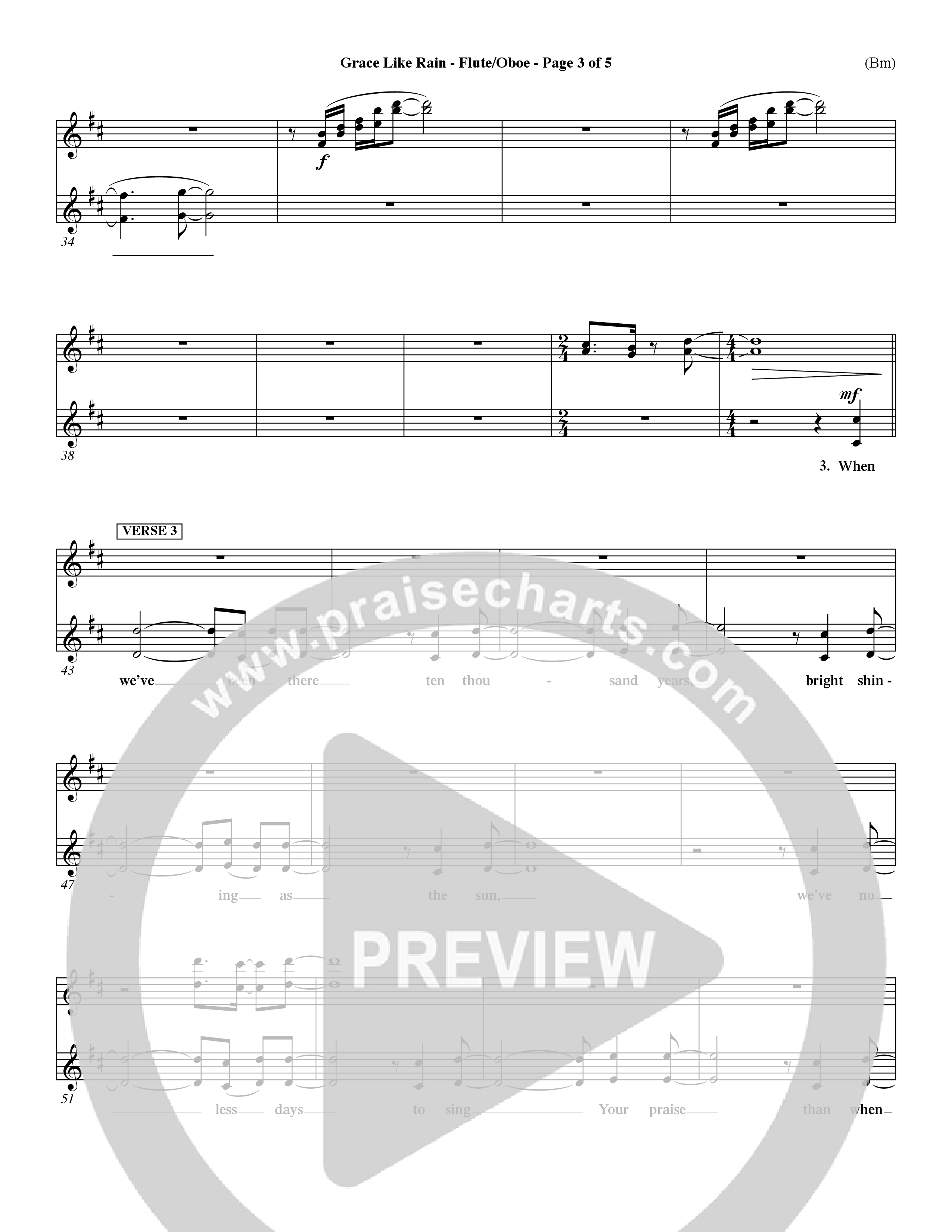 Grace Like Rain (Choral Anthem SATB) Flute/Oboe (Word Music Choral / Orch. Dave Williamson)