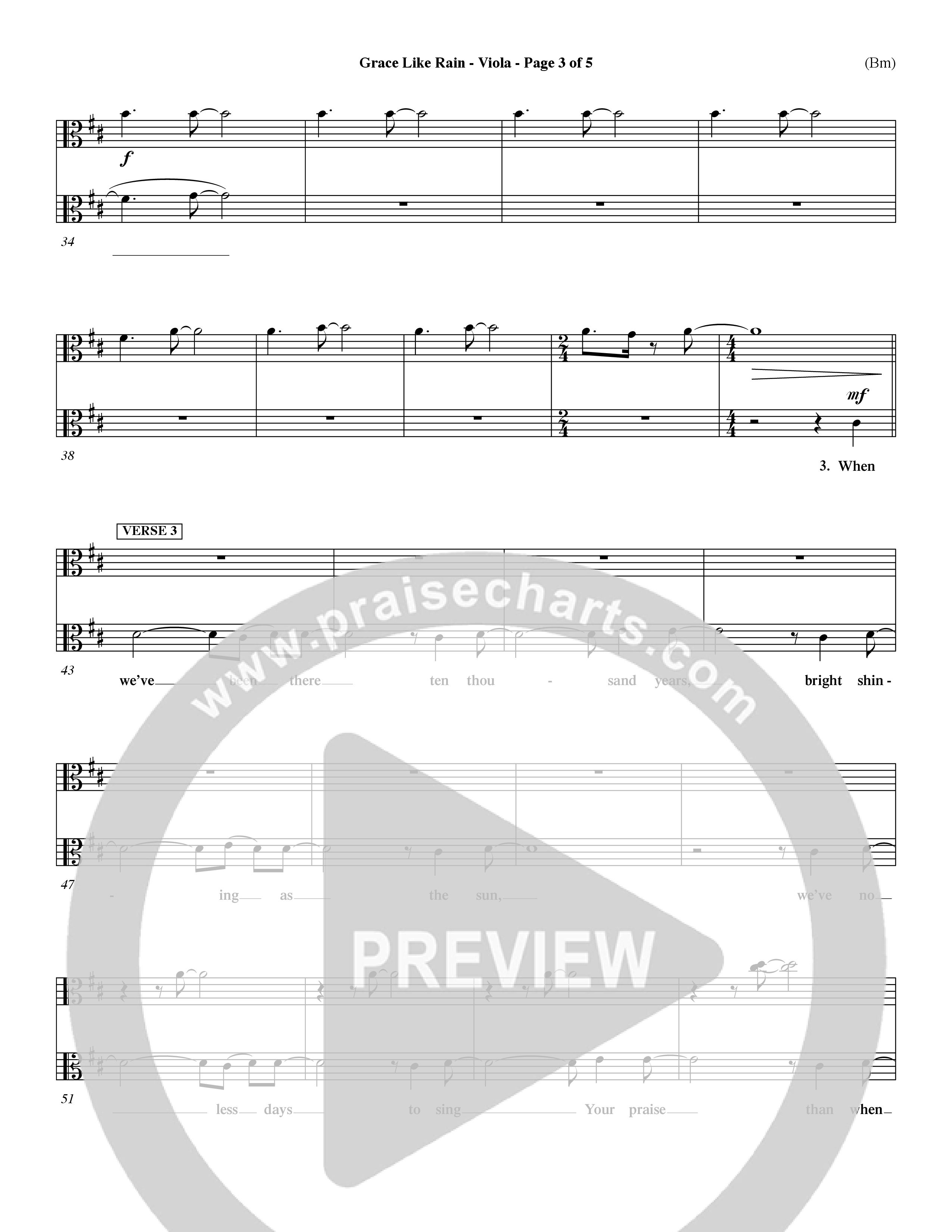Grace Like Rain (Choral Anthem SATB) Viola (Word Music Choral / Orch. Dave Williamson)