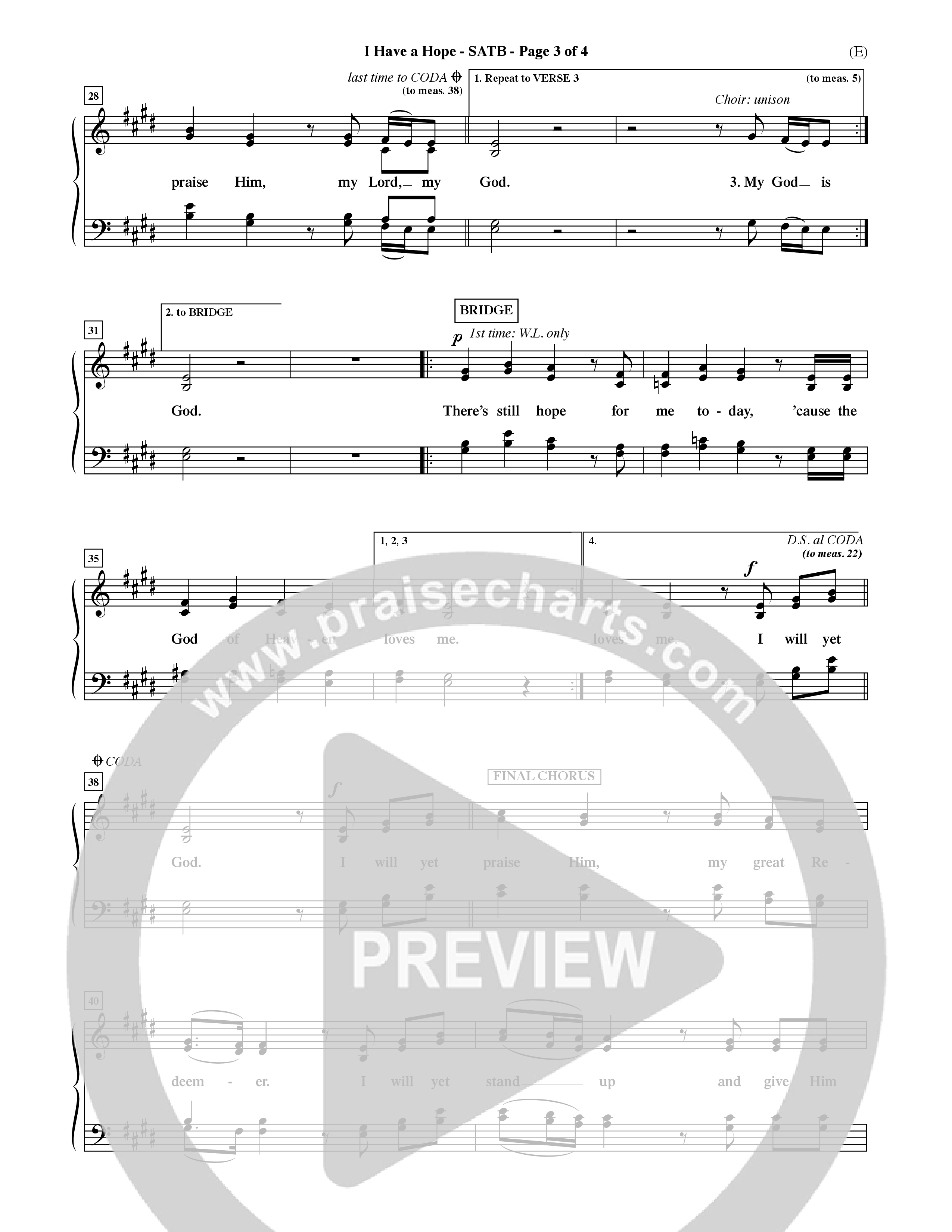 I Have A Hope (Choral Anthem SATB) Choir Sheet (SATB) (Word Music Choral / Orch. David McKay)