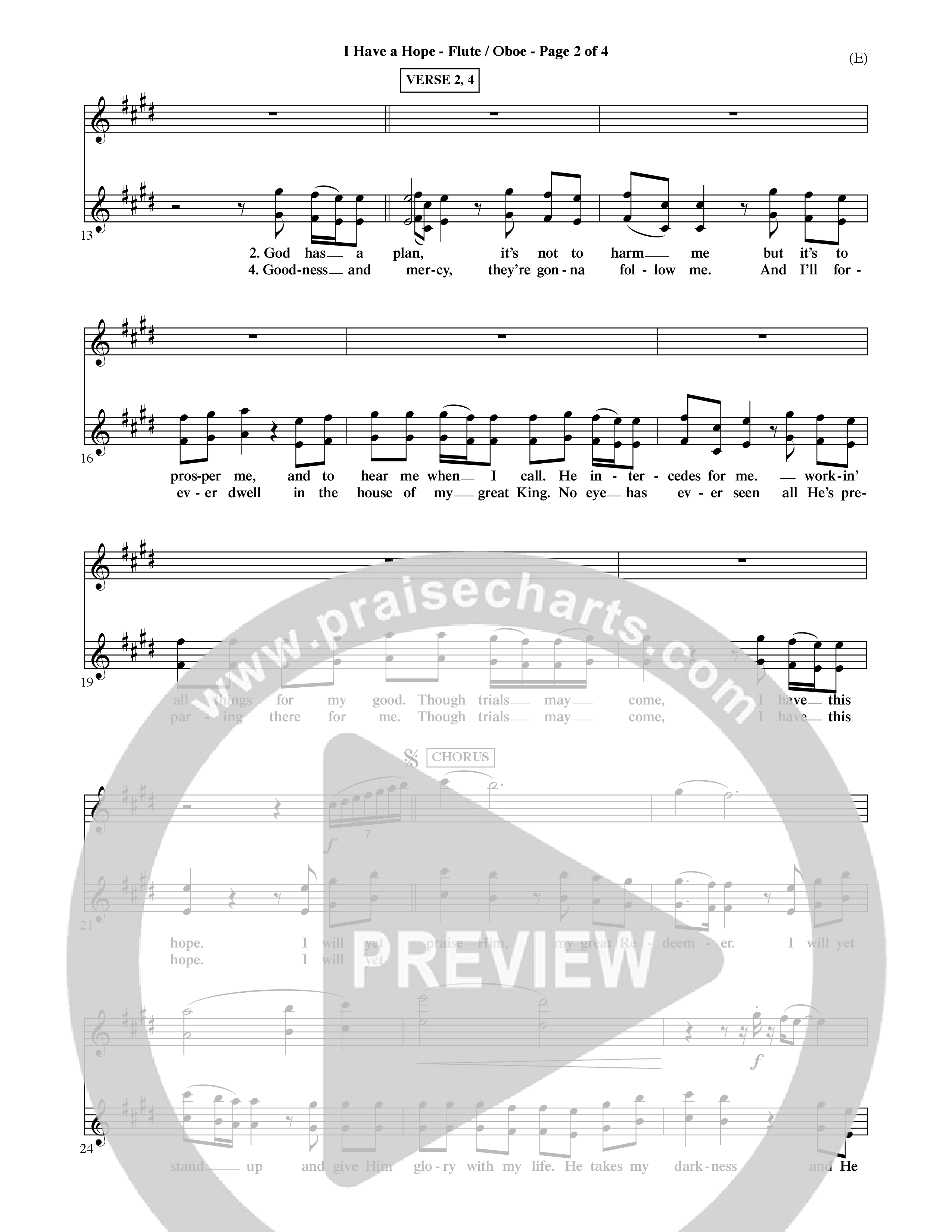 I Have A Hope (Choral Anthem SATB) Flute/Oboe (Word Music Choral / Orch. David McKay)