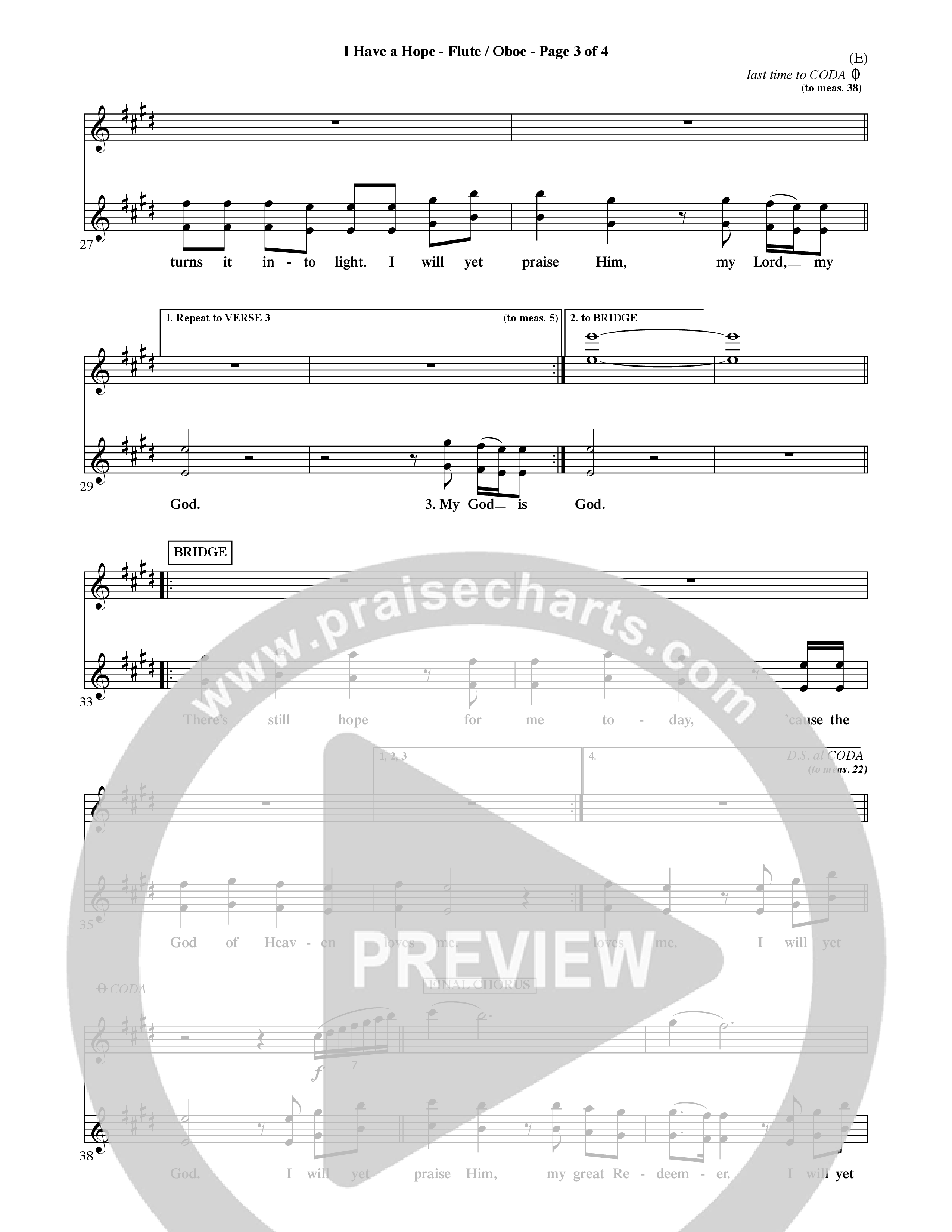 I Have A Hope (Choral Anthem SATB) Flute/Oboe (Word Music Choral / Orch. David McKay)