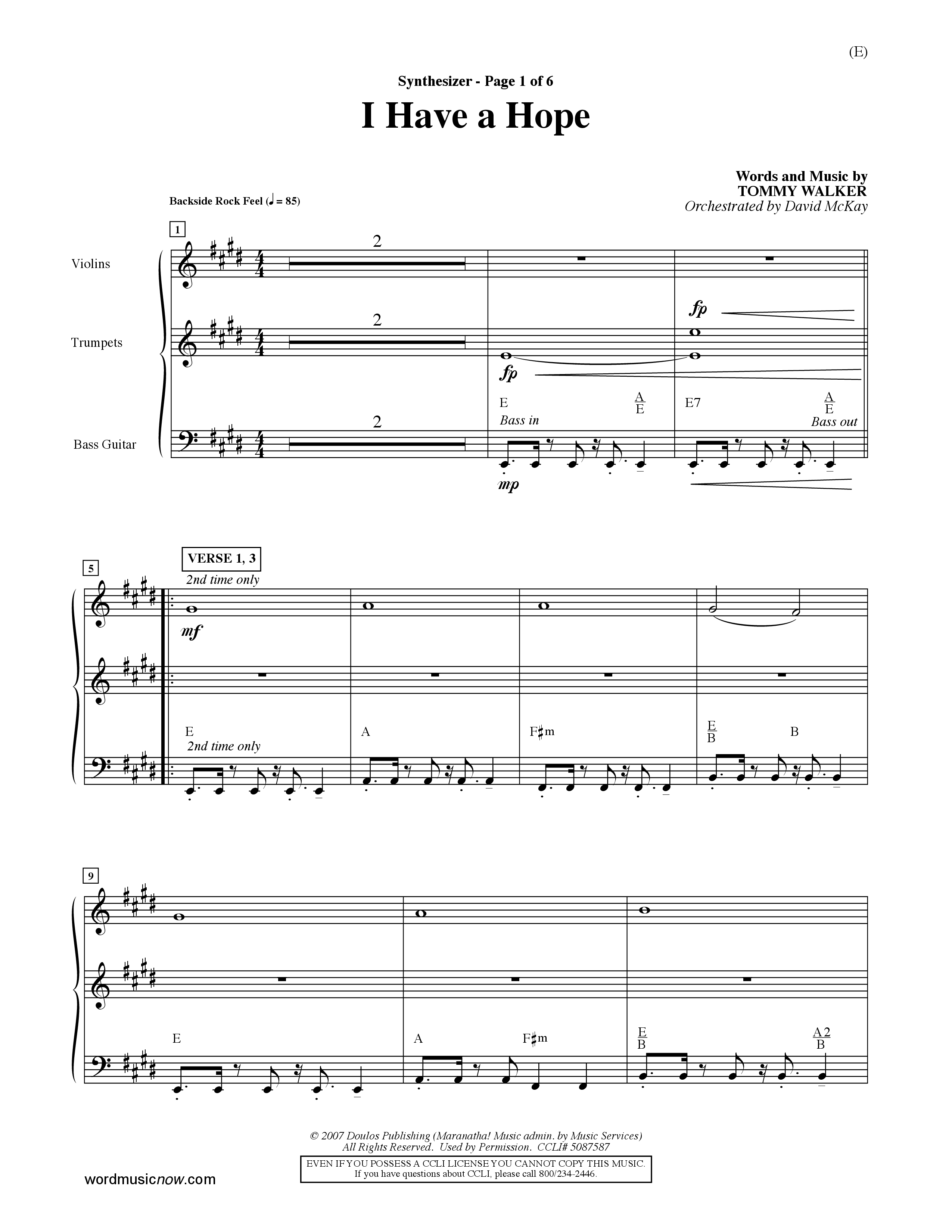 I Have A Hope (Choral Anthem SATB) Synth (Word Music Choral / Orch. David McKay)