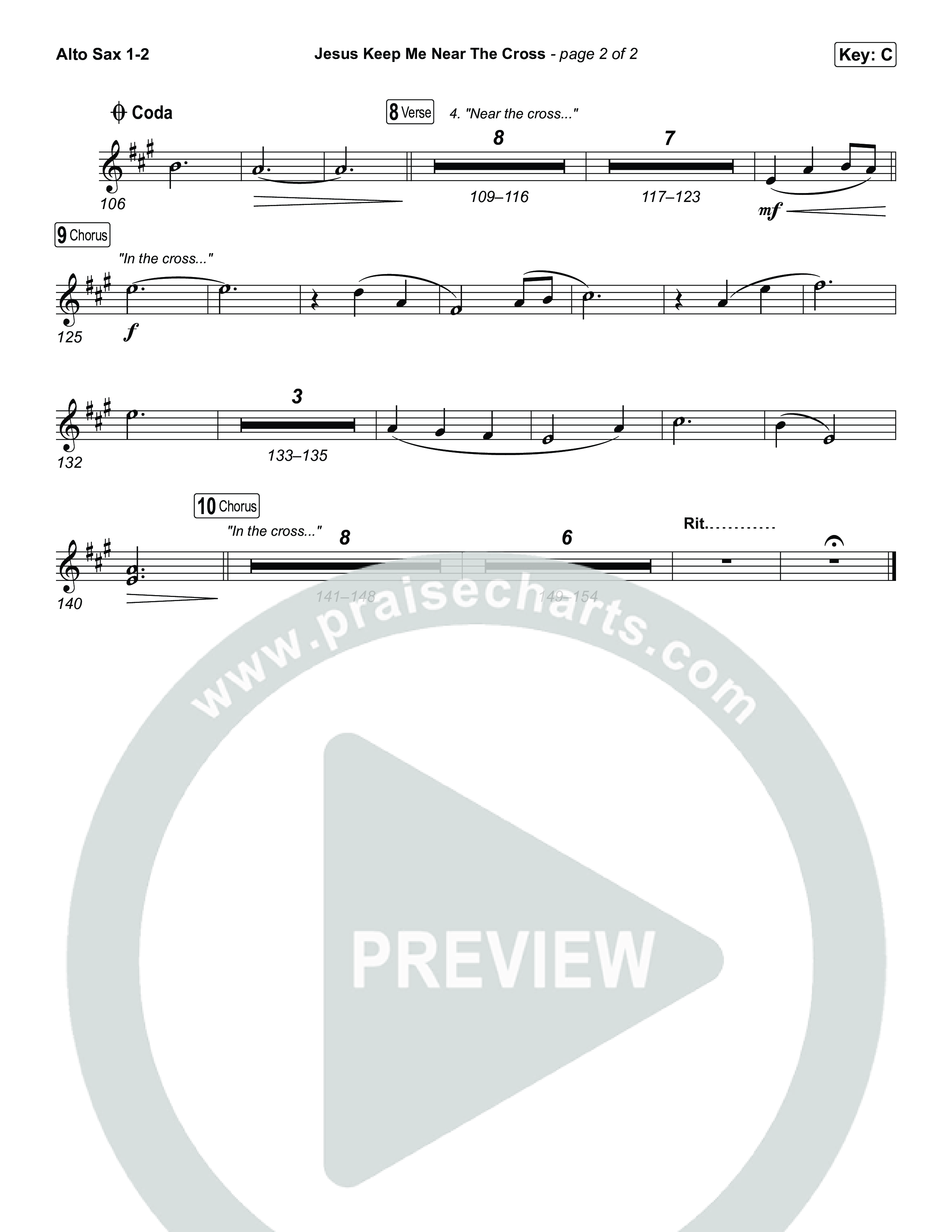 Jesus Keep Me Near The Cross Alto Sax 1,2 (Keith & Kristyn Getty / Sandra McCracken)