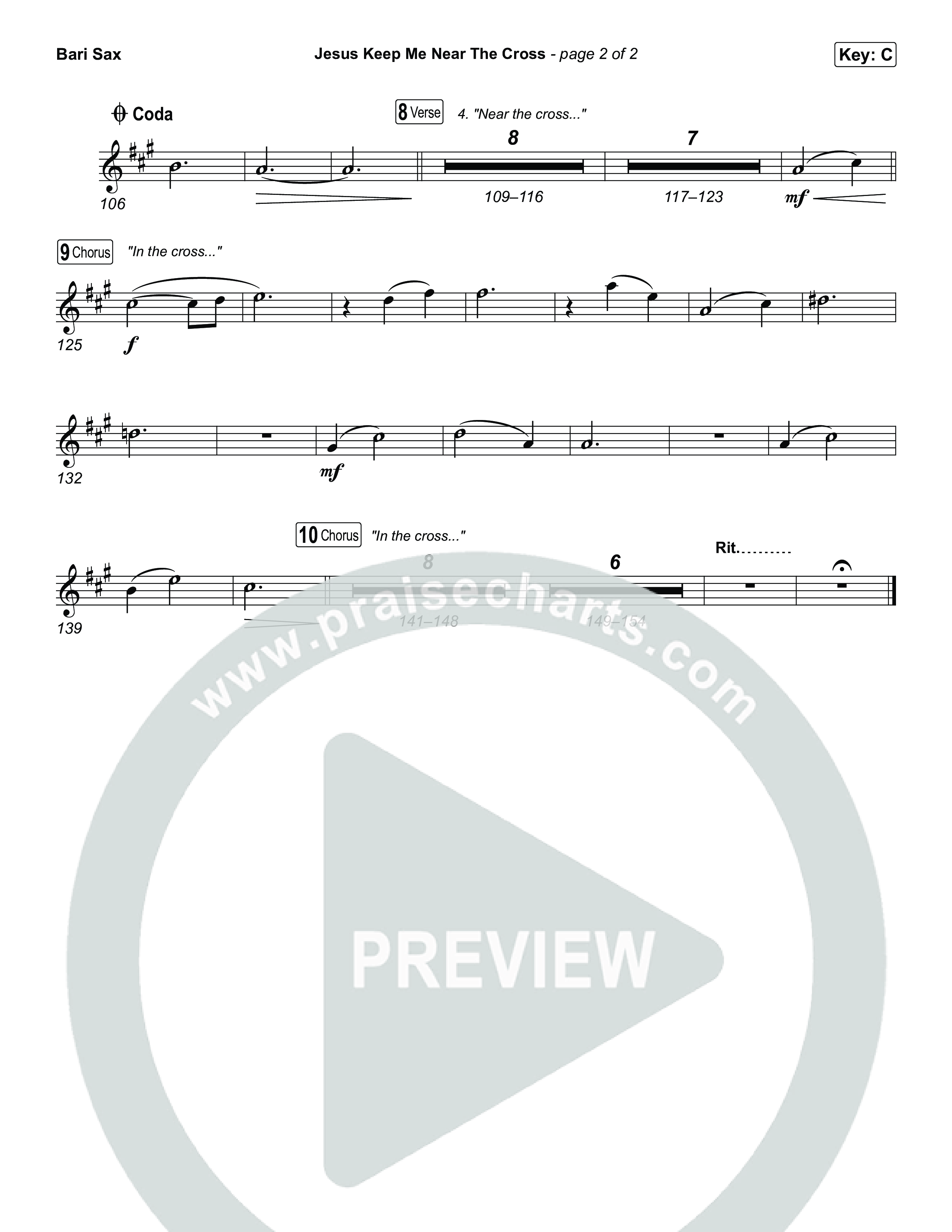 Jesus Keep Me Near The Cross Bari Sax (Keith & Kristyn Getty / Sandra McCracken)