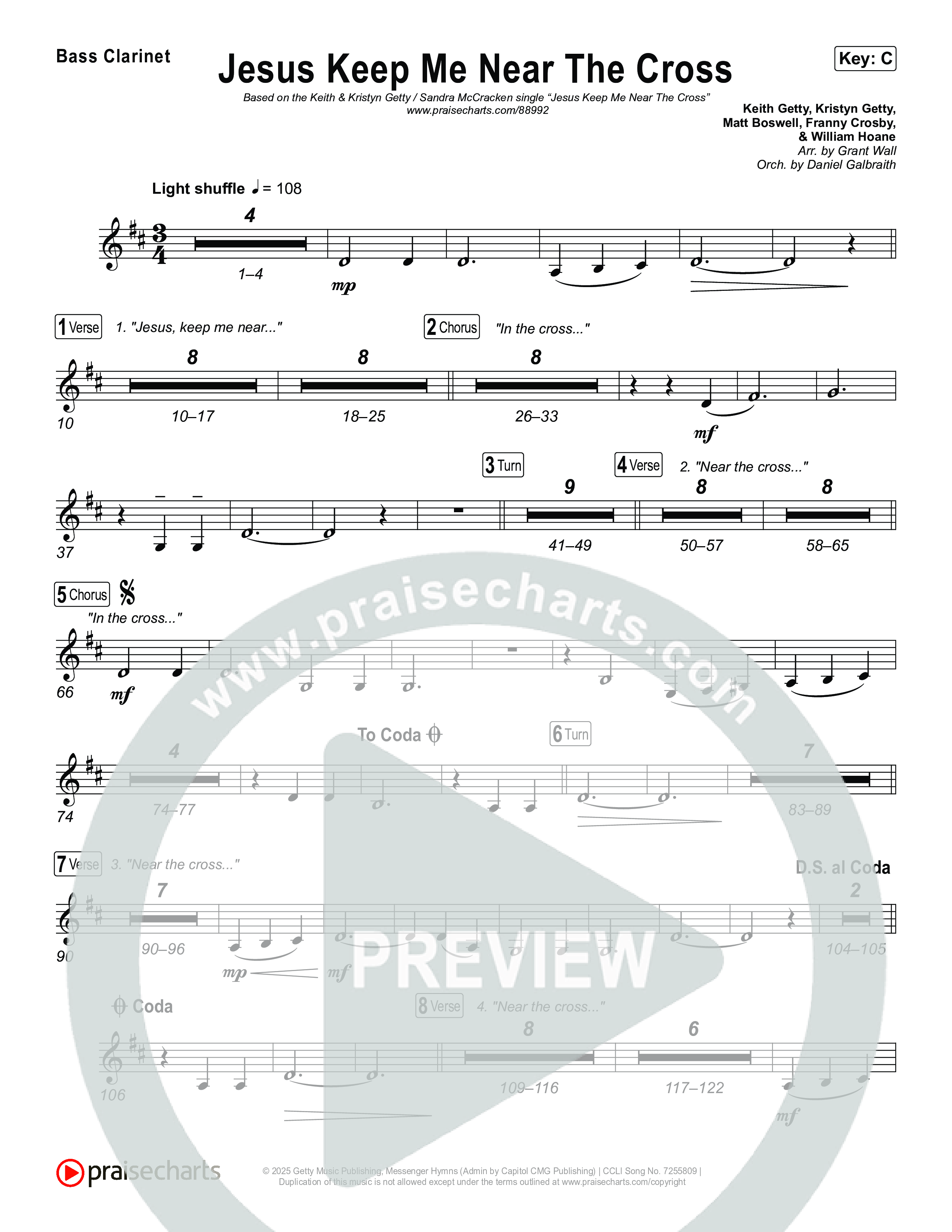 Jesus Keep Me Near The Cross Bass Clarinet (Keith & Kristyn Getty / Sandra McCracken)