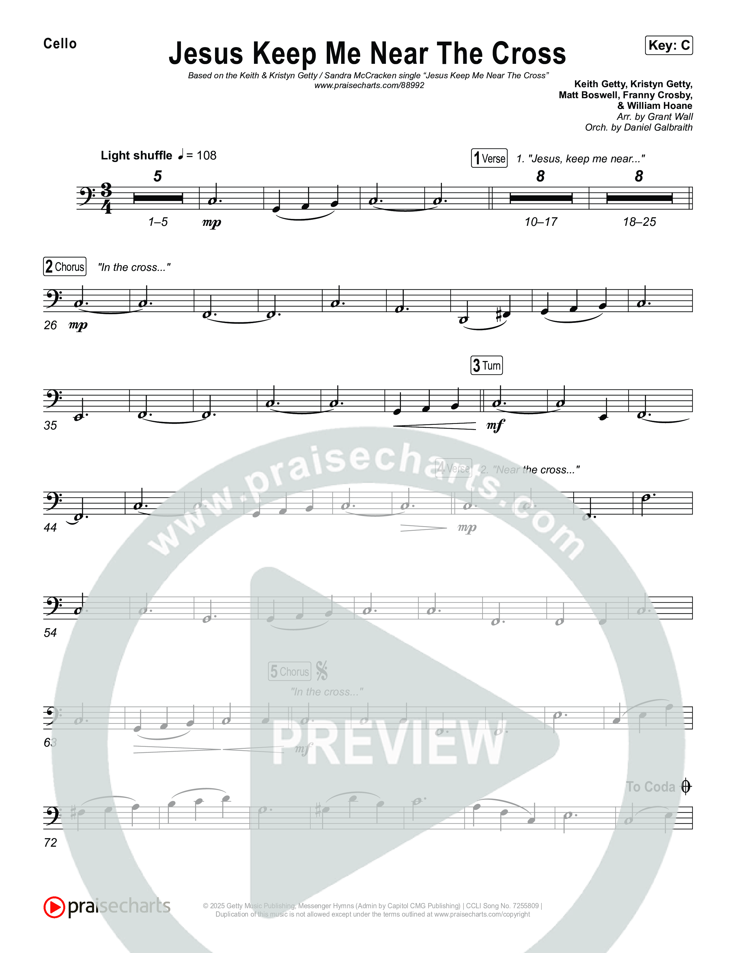 Jesus Keep Me Near The Cross Cello (Keith & Kristyn Getty / Sandra McCracken)