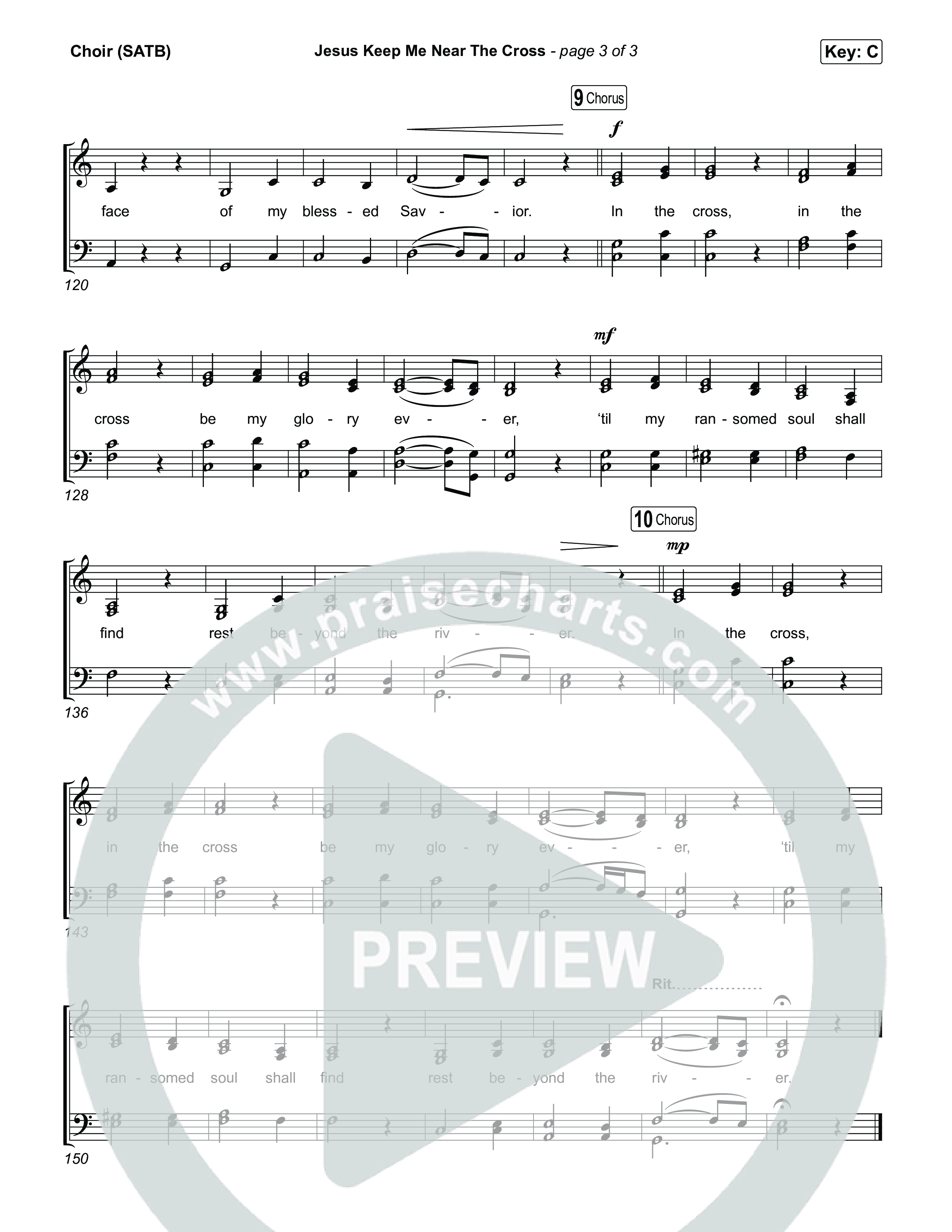Jesus Keep Me Near The Cross Choir Sheet (SATB) (Keith & Kristyn Getty / Sandra McCracken)