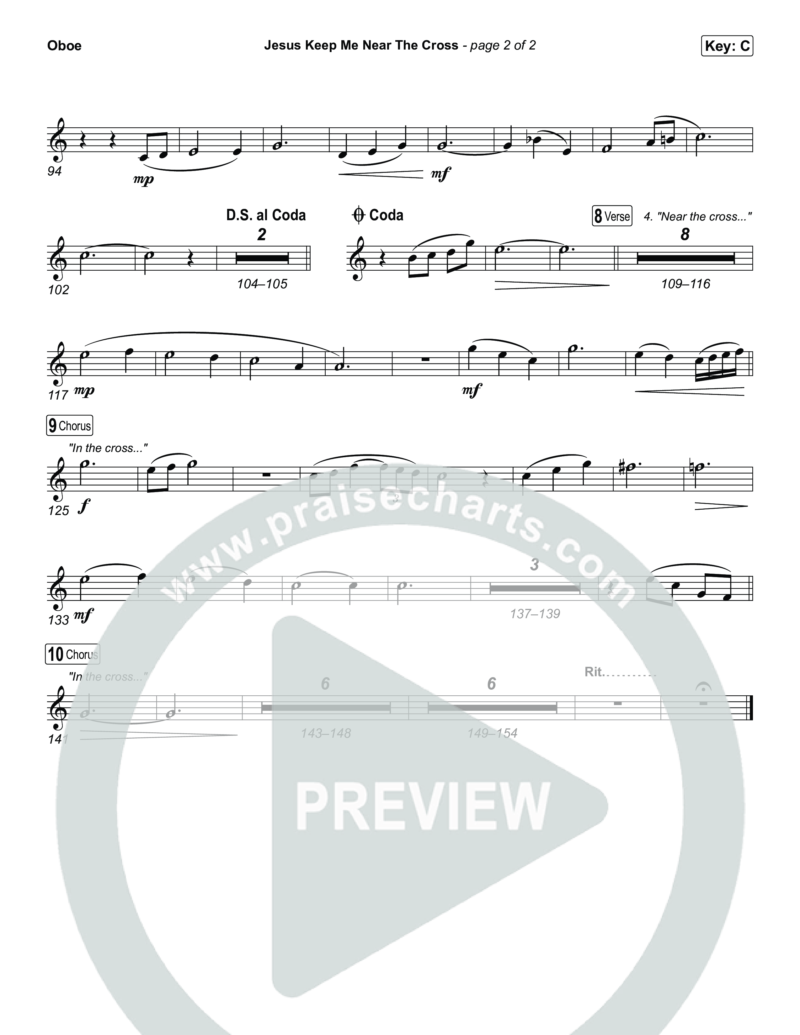 Jesus Keep Me Near The Cross Oboe (Keith & Kristyn Getty / Sandra McCracken)