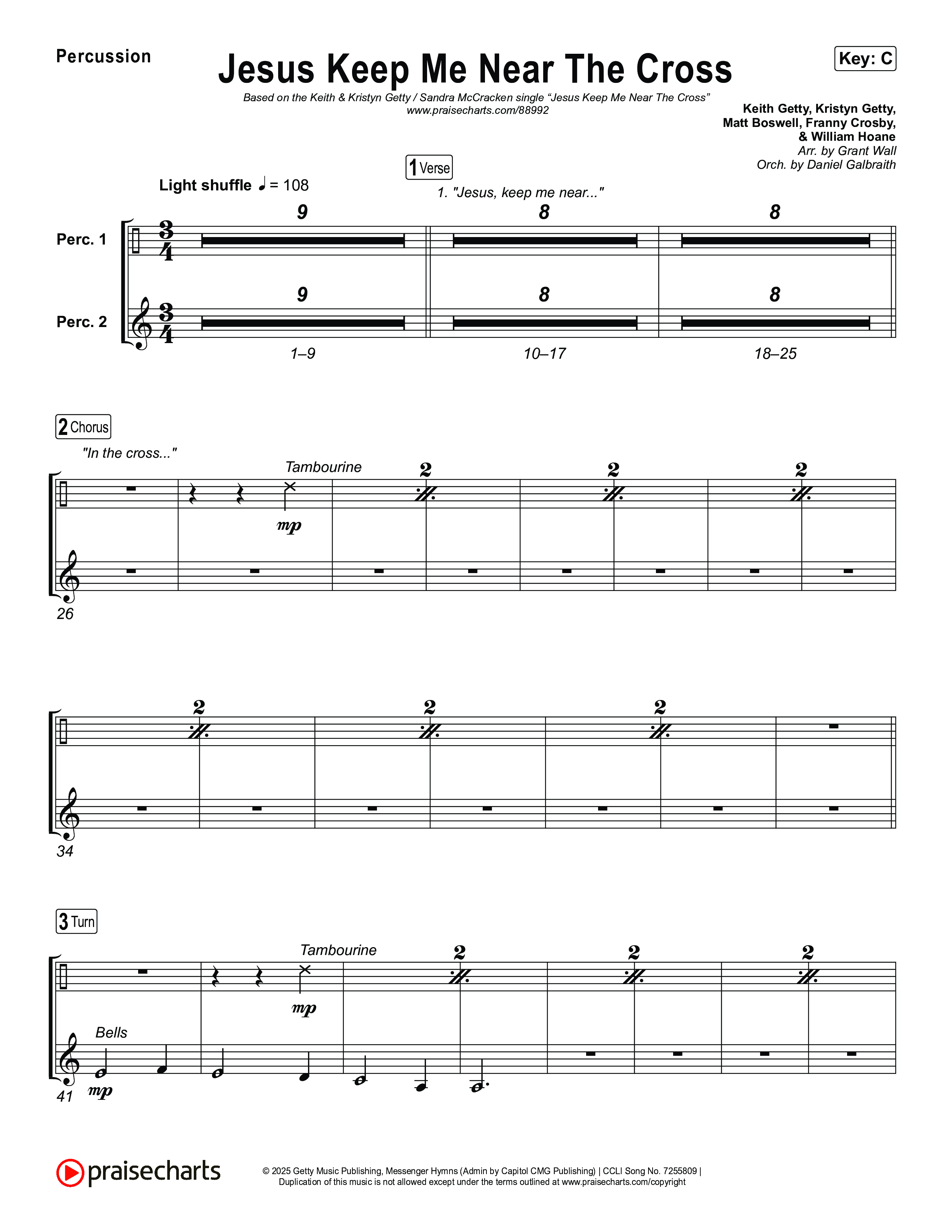 Jesus Keep Me Near The Cross Percussion (Keith & Kristyn Getty / Sandra McCracken)