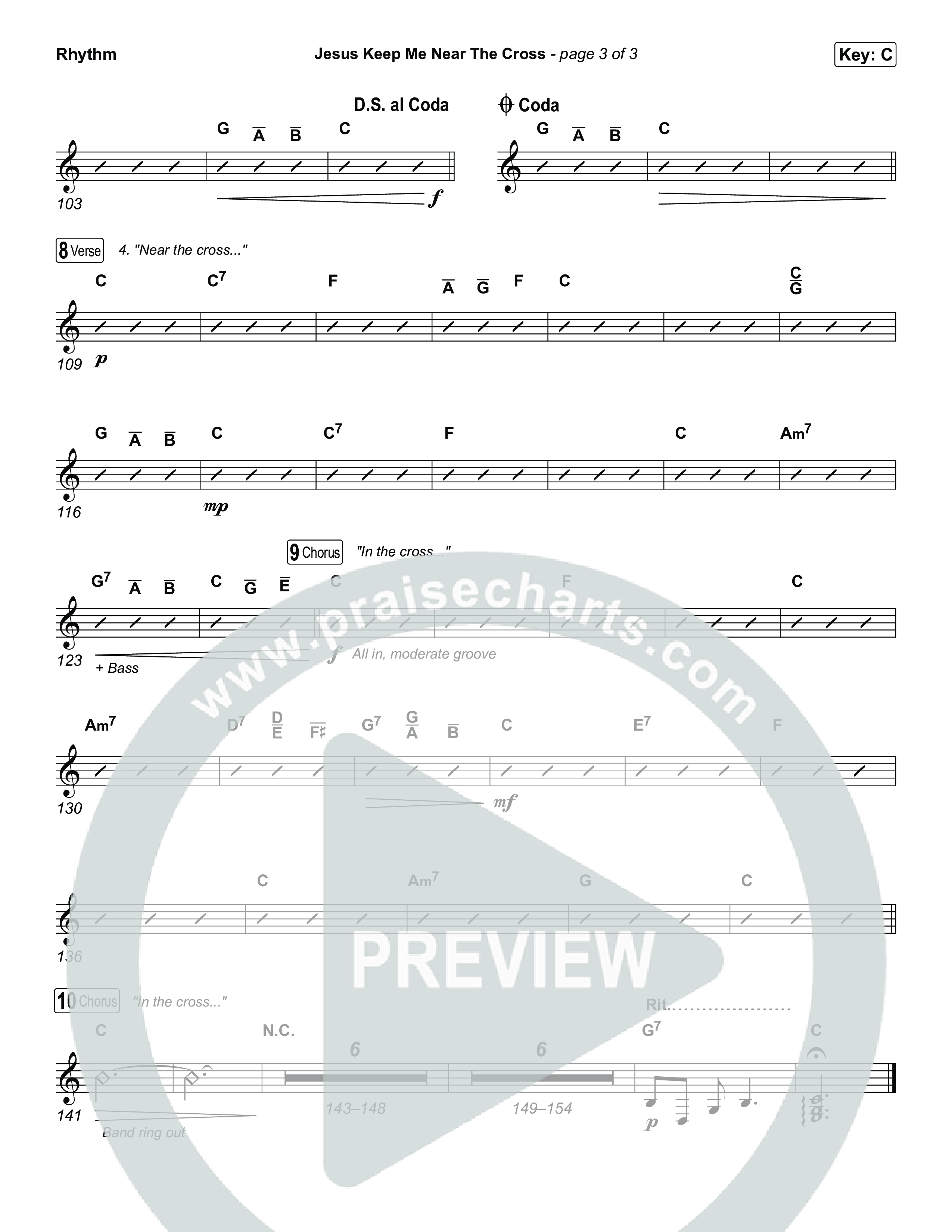 Jesus Keep Me Near The Cross Rhythm Chart (Keith & Kristyn Getty / Sandra McCracken)