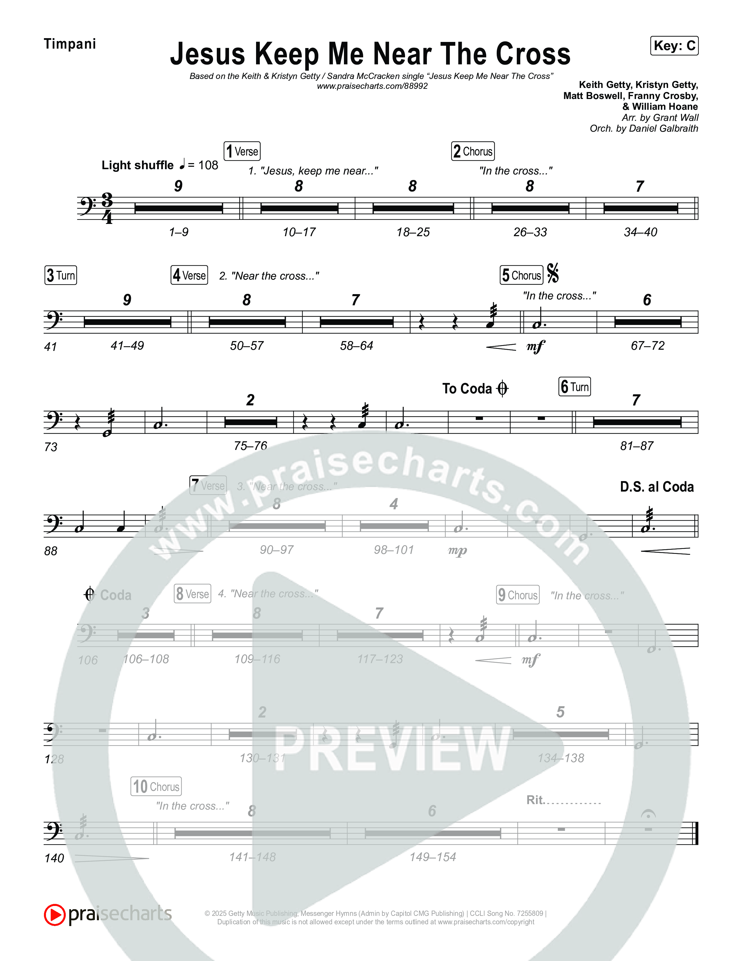 Jesus Keep Me Near The Cross Timpani (Keith & Kristyn Getty / Sandra McCracken)