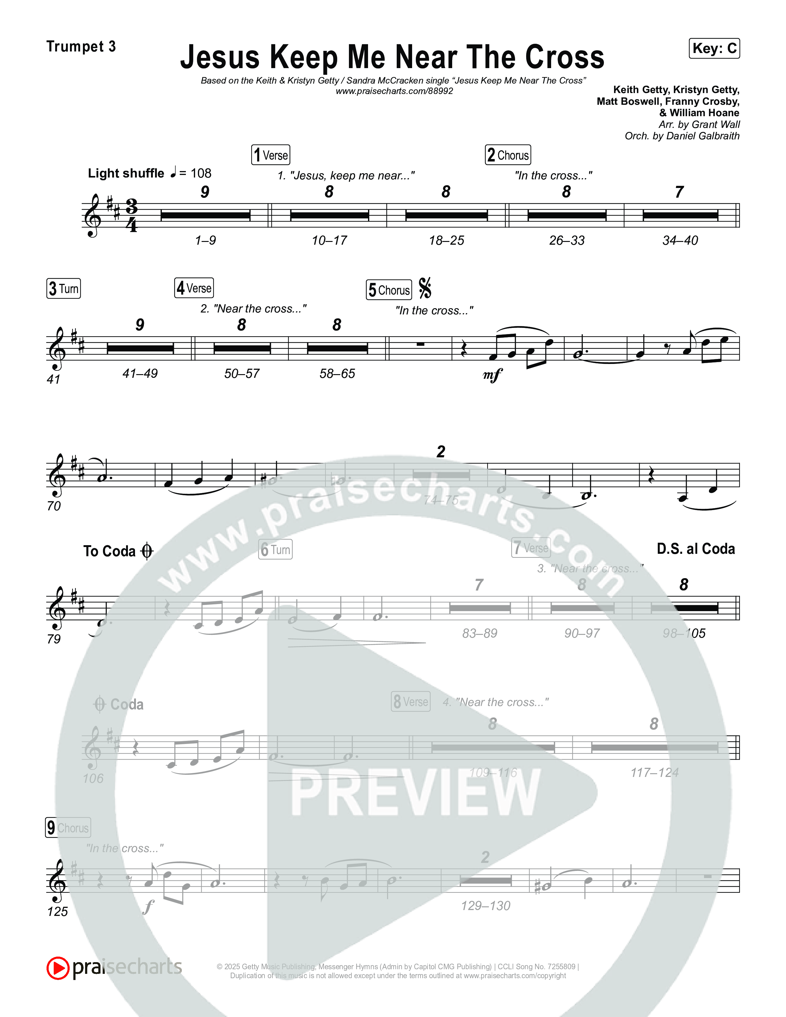 Jesus Keep Me Near The Cross Trumpet 1,2 (Keith & Kristyn Getty / Sandra McCracken)