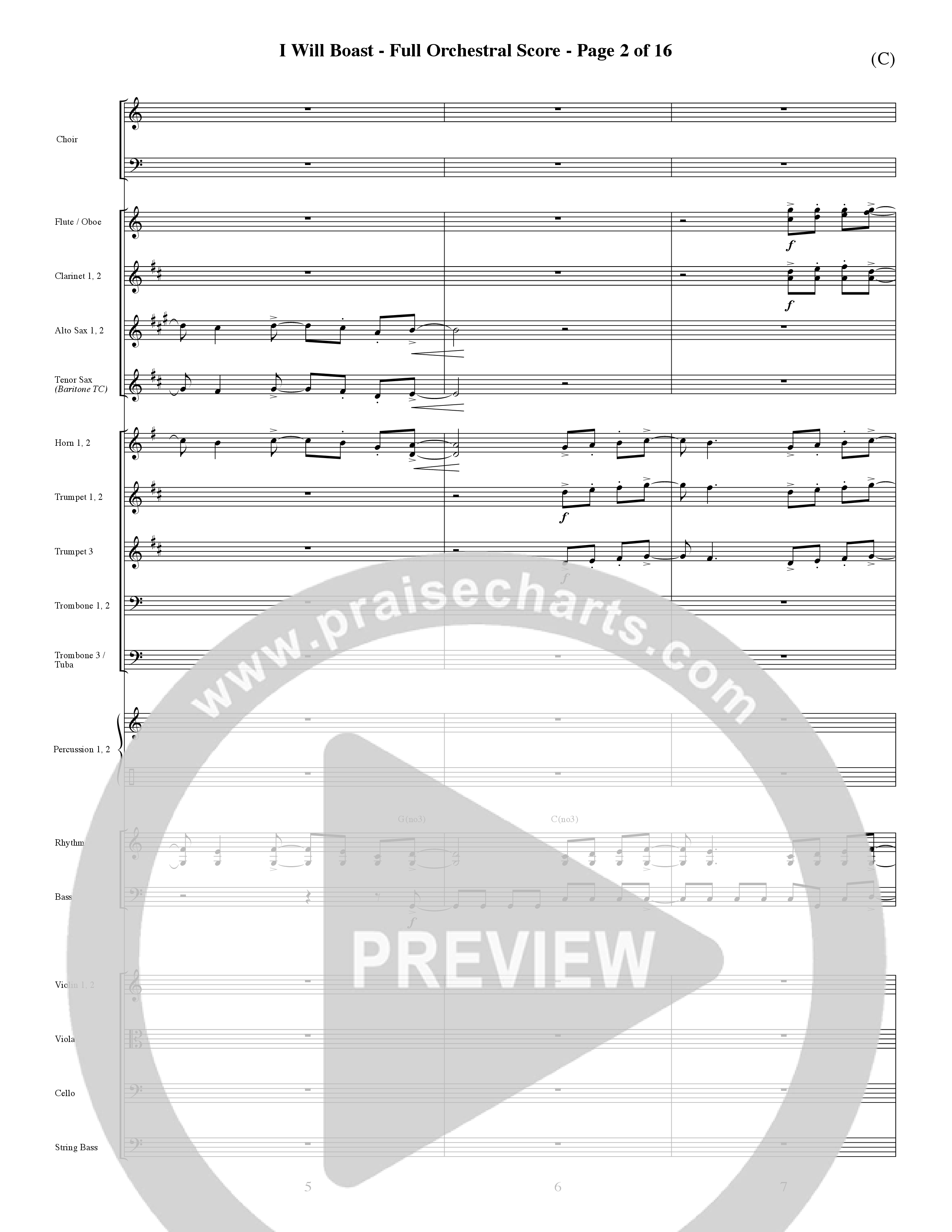 I Will Boast (Choral Anthem SATB) Orchestration (Word Music Choral / Orch. David McKay)