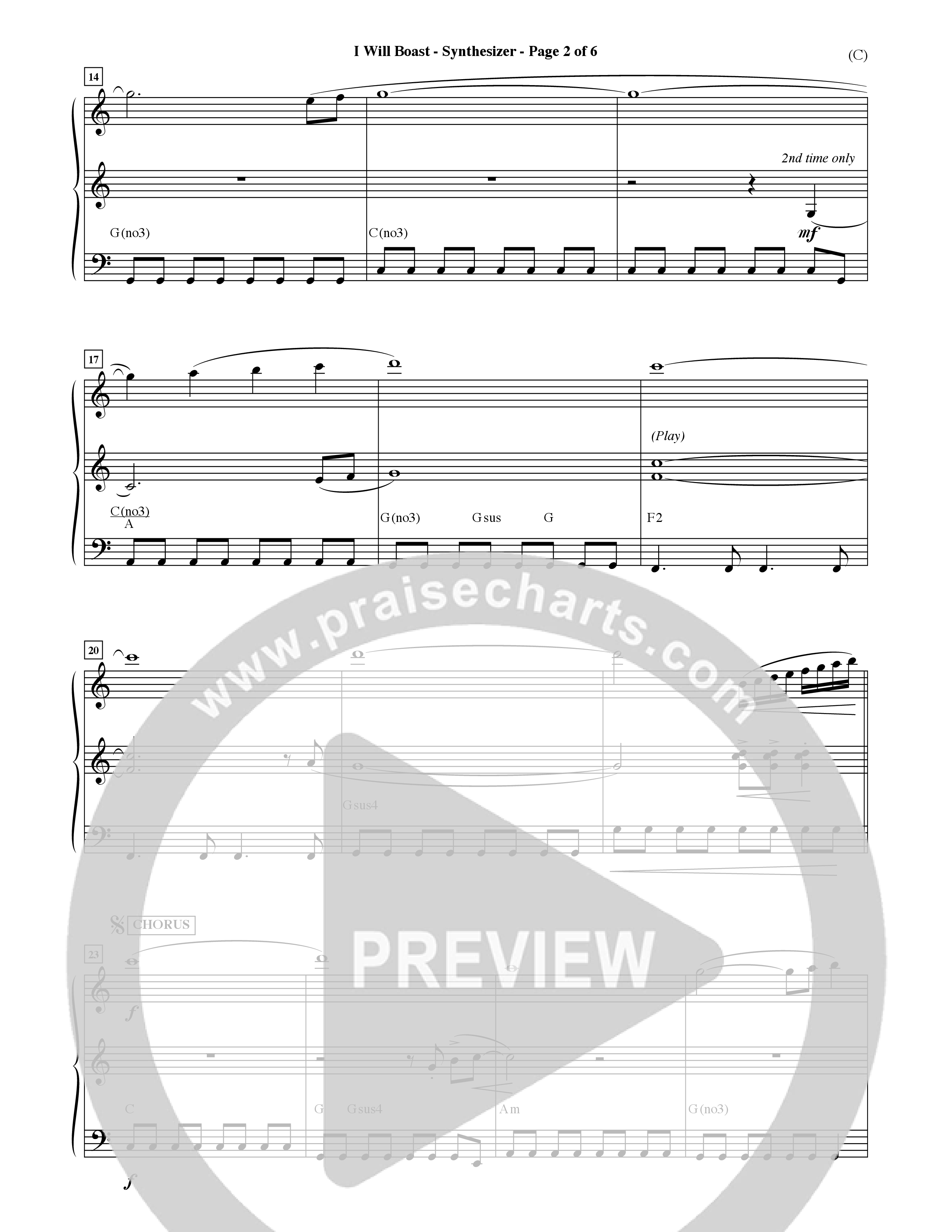 I Will Boast (Choral Anthem SATB) Synth (Word Music Choral / Orch. David McKay)