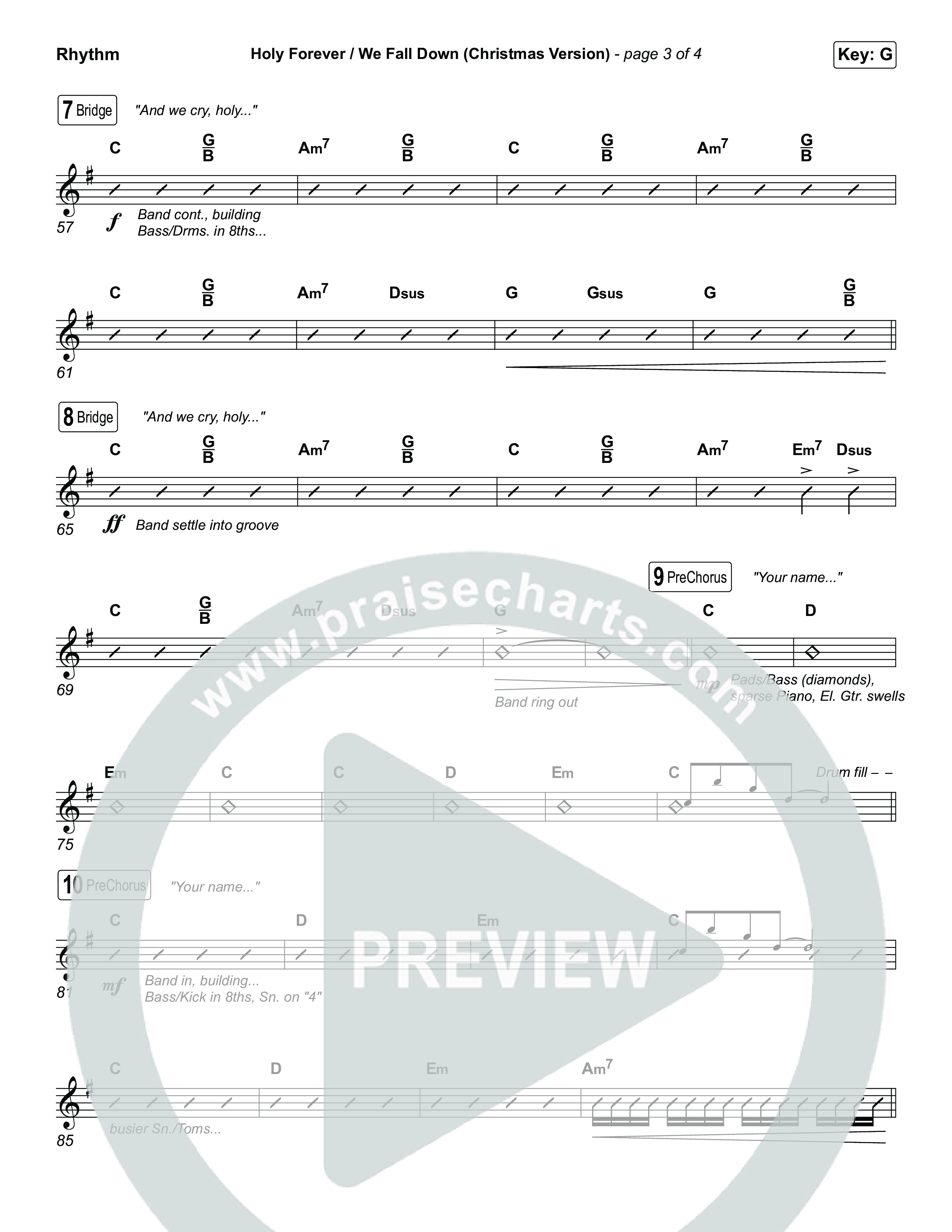 Holy Forever / We Fall Down (Christmas Version) (Choral/SATB) Rhythm Pack (Travis Cottrell / Skye Reedy / Arr. Mason Brown)