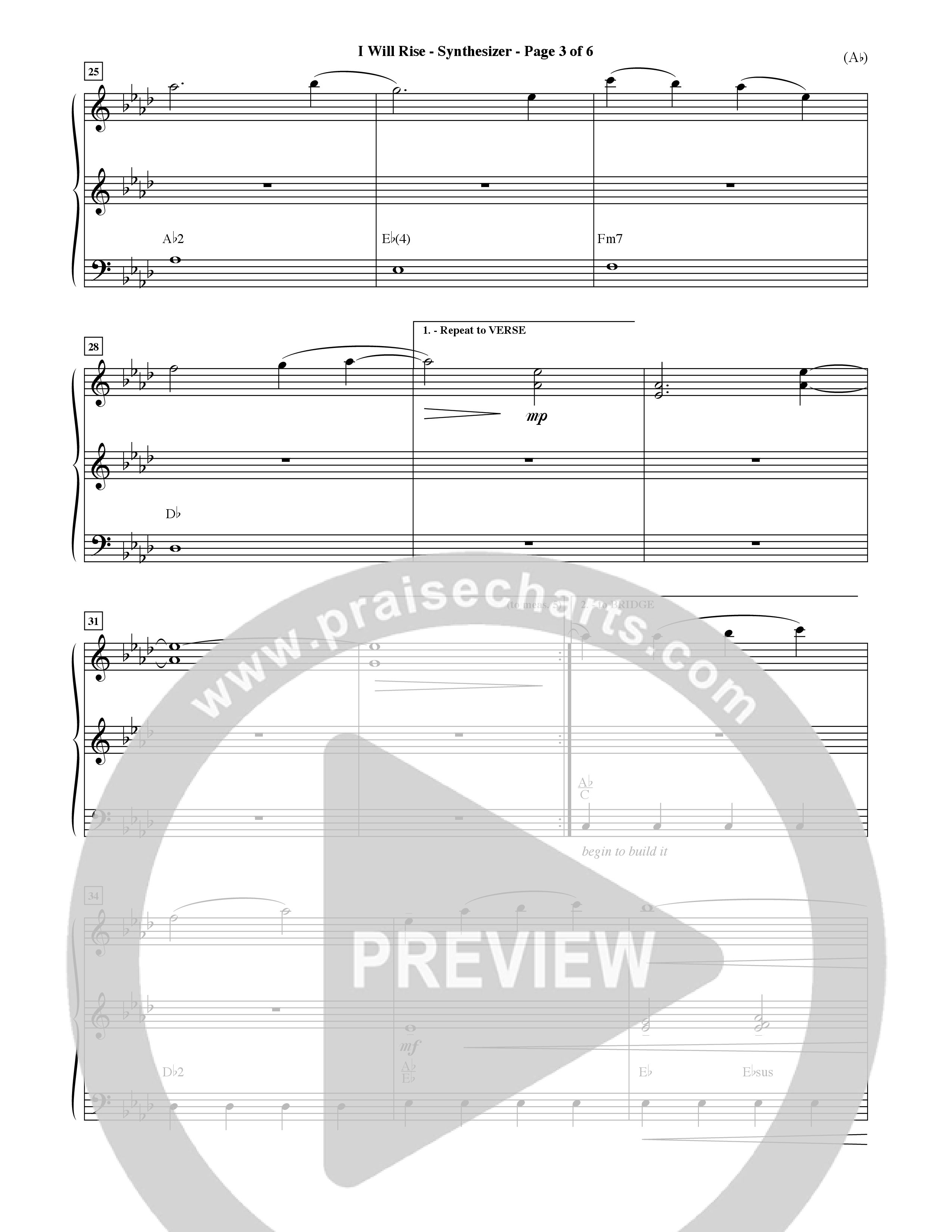 I Will Rise (Choral Anthem SATB) Synth (Word Music Choral / Orch. David Shipps)