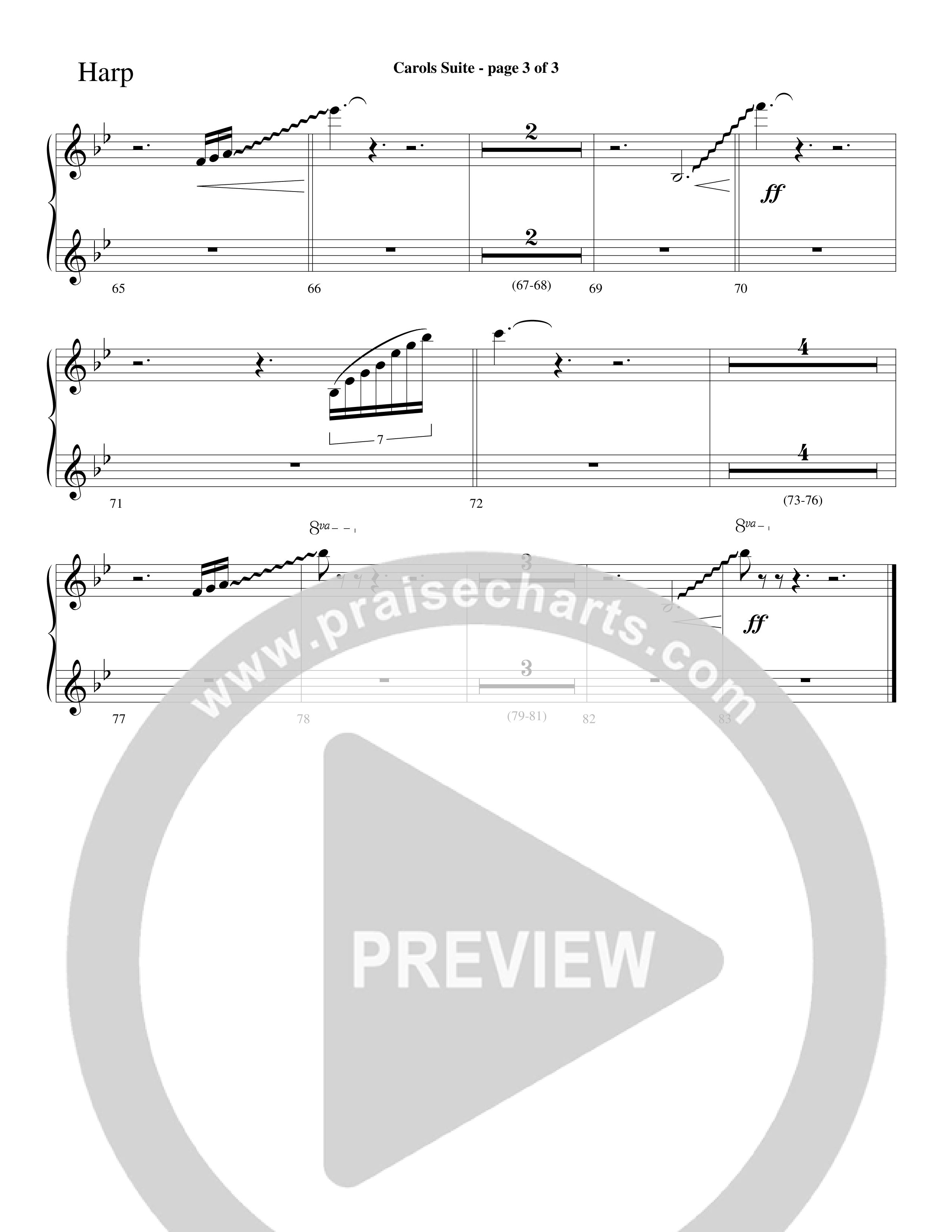 Carols Suite (Choral Anthem SATB) Harp (Word Music Choral / Arr. David Hamilton)