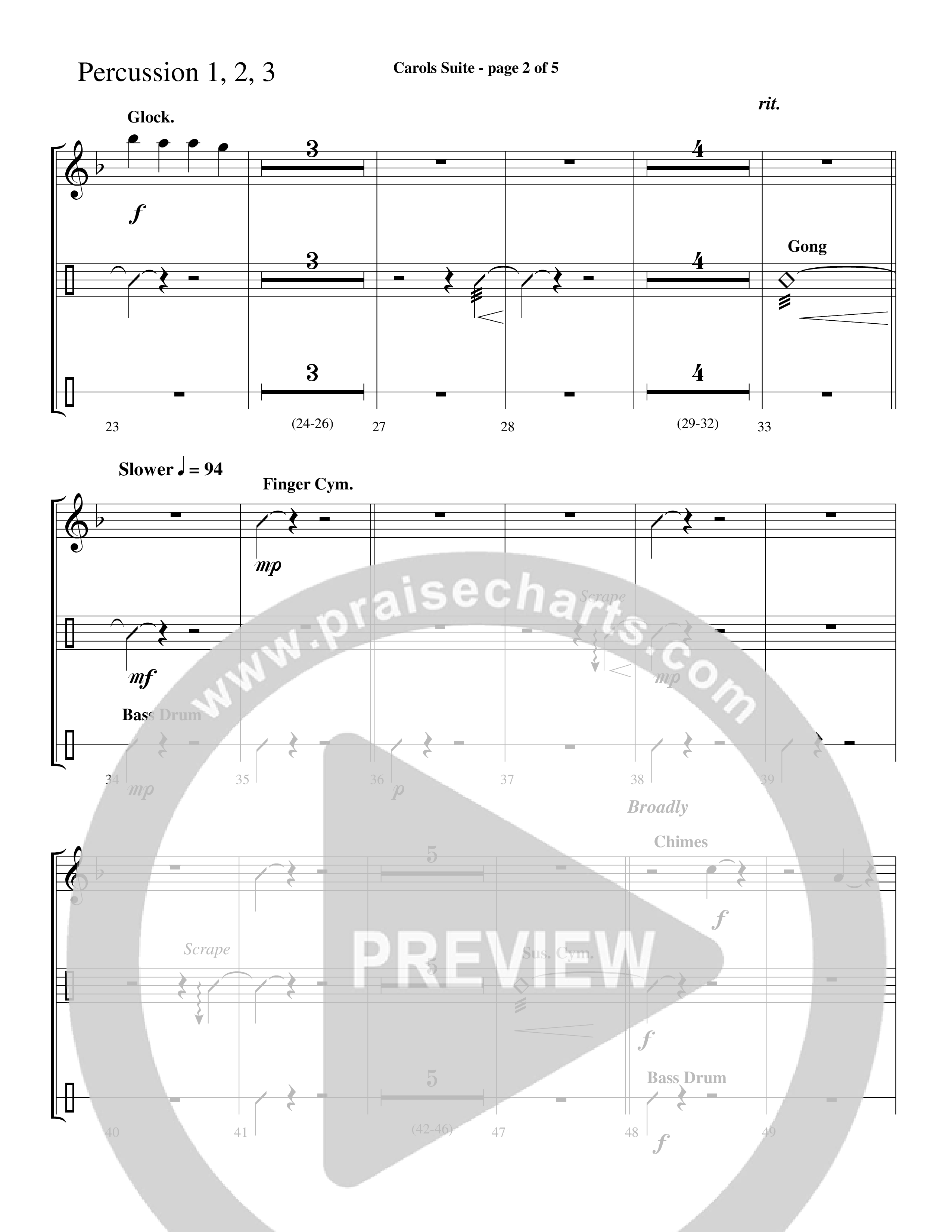 Carols Suite (Choral Anthem SATB) Percussion (Word Music Choral / Arr. David Hamilton)