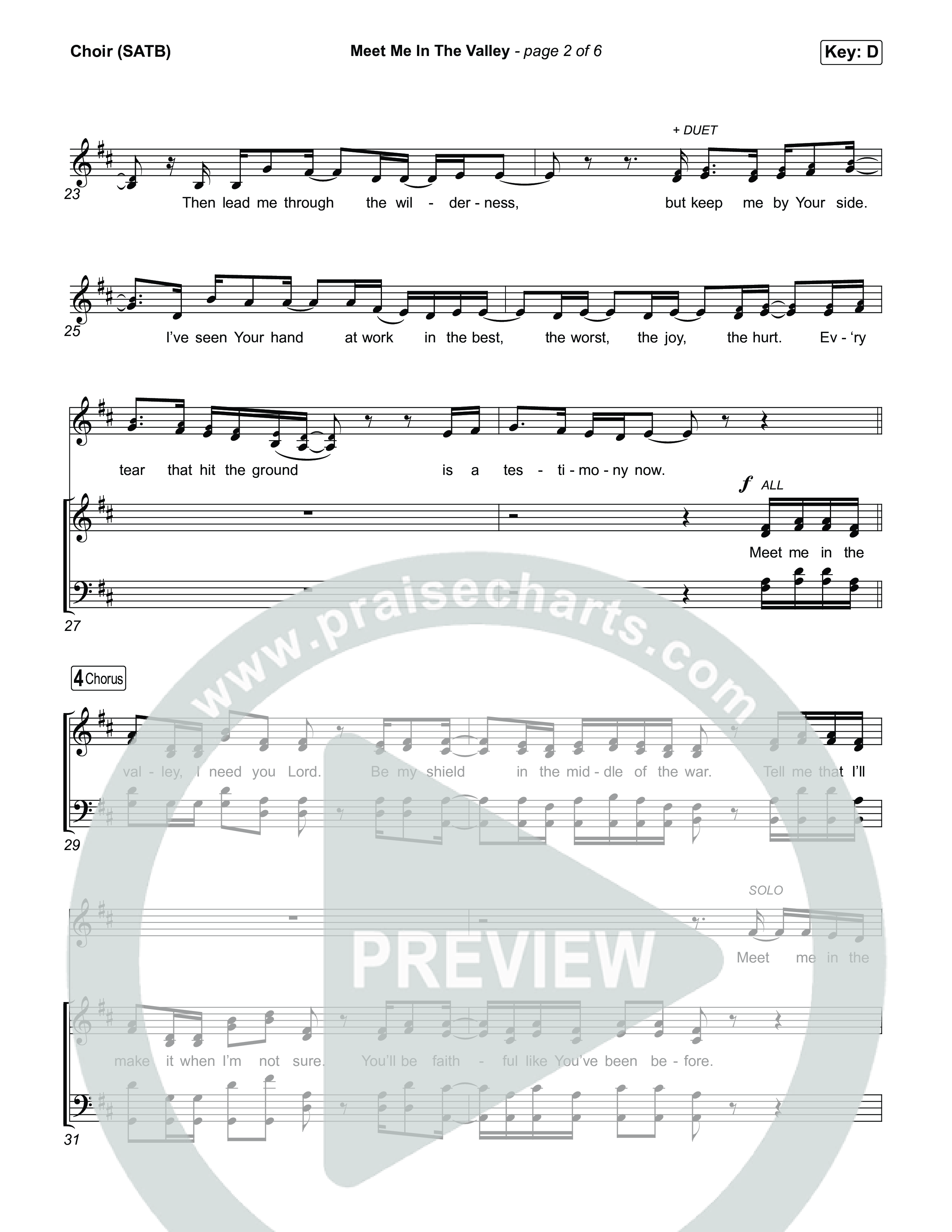 Meet Me In The Valley Choir Sheet (SATB) (Tasha Layton)