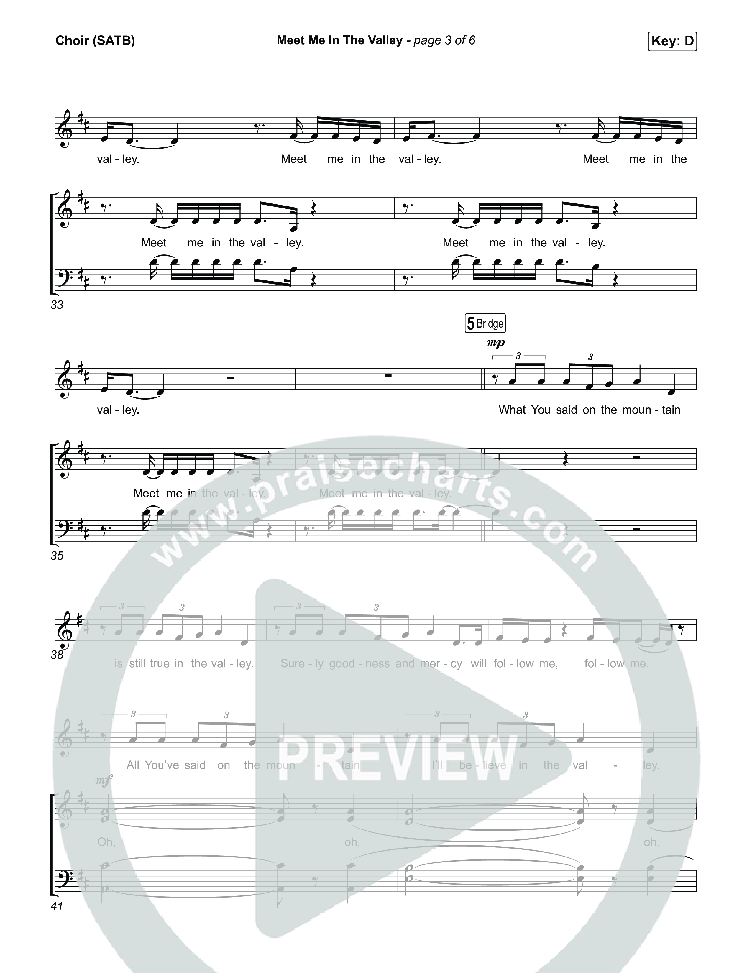 Meet Me In The Valley Choir Sheet (SATB) (Tasha Layton)