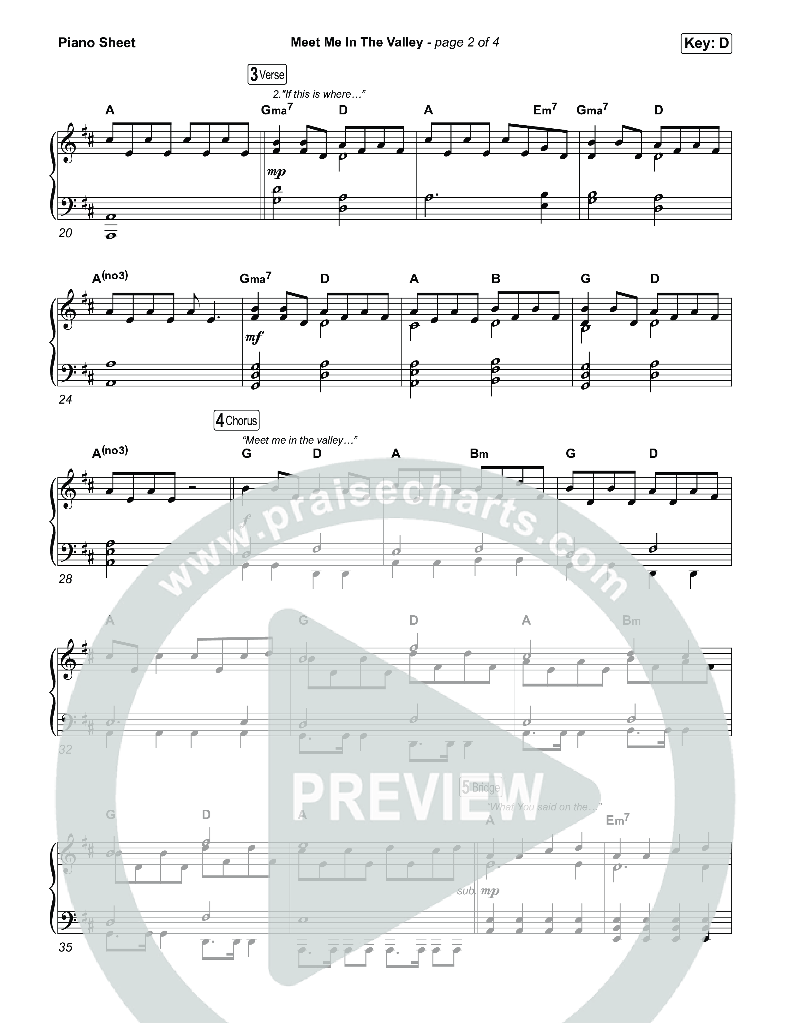 Meet Me In The Valley Piano Sheet (Tasha Layton)