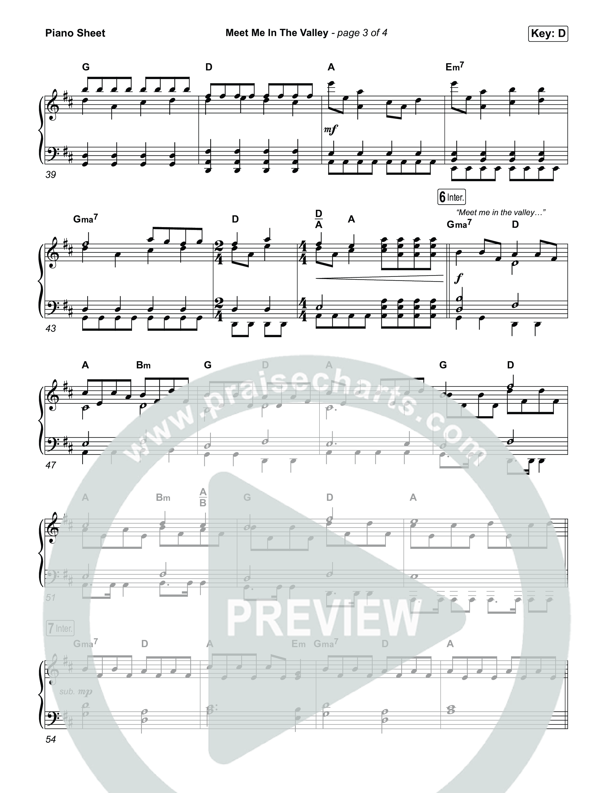 Meet Me In The Valley Piano Sheet (Tasha Layton)