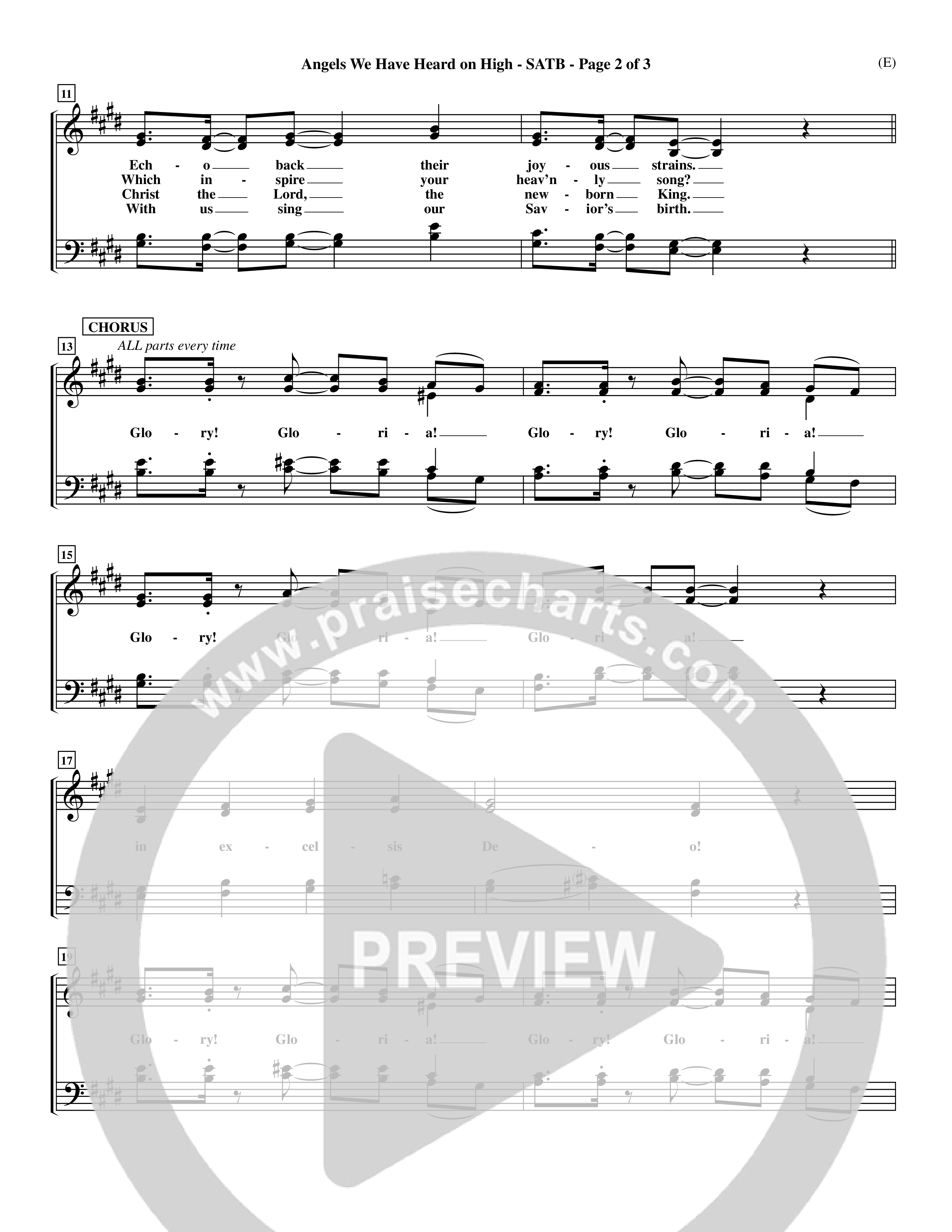 Angels We Have Heard On High (Choral Anthem SATB) Choir Sheet (SATB) (Word Music Choral / Arr. John Coates / Orch. Dave Williamson / Orch. Billy Payne)