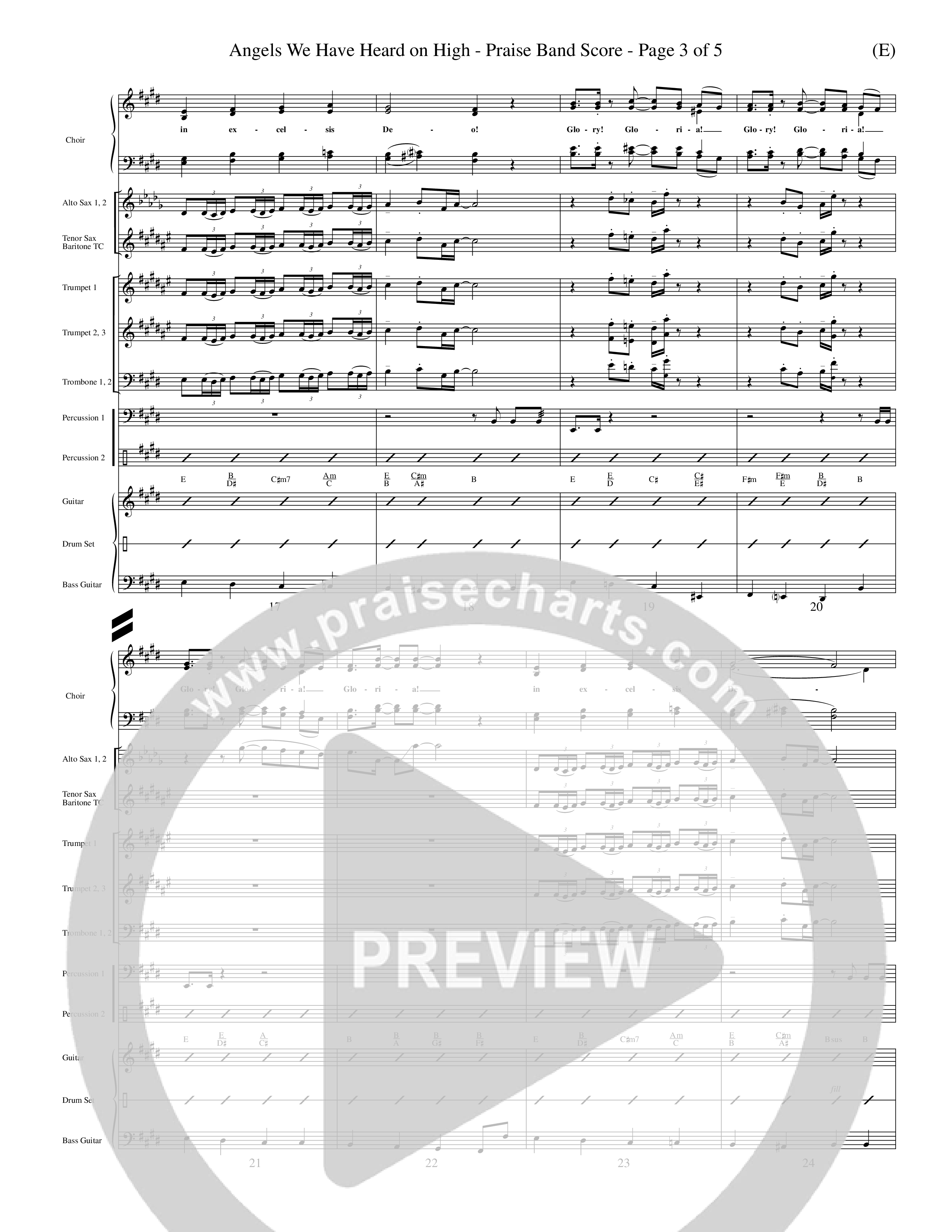 Angels We Have Heard On High (Choral Anthem SATB) PraiseBand (incl. Brass) (Word Music Choral / Arr. John Coates / Orch. Dave Williamson / Orch. Billy Payne)