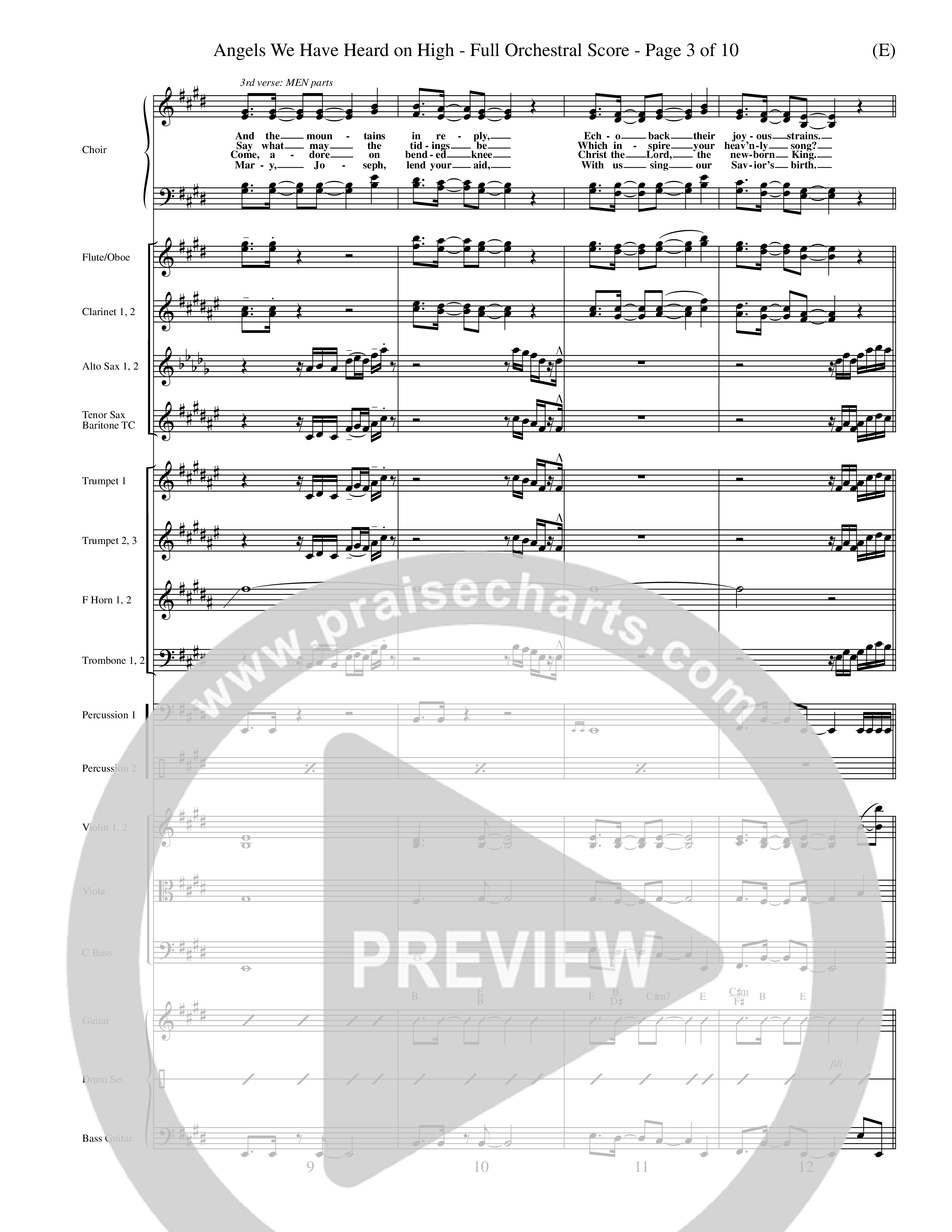 Angels We Have Heard On High (Choral Anthem SATB) Conductor's Score (Word Music Choral / Arr. John Coates / Orch. Dave Williamson / Orch. Billy Payne)