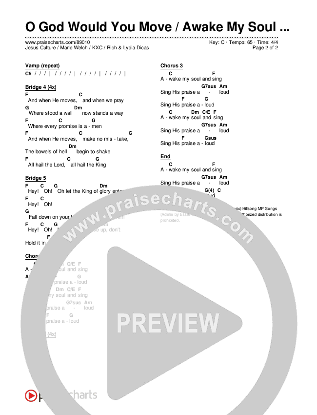 O God Would You Move / Awake My Soul (Live) Chords & Lyrics (Jesus Culture / Marie Welch / KXC / Rich & Lydia Dicas)
