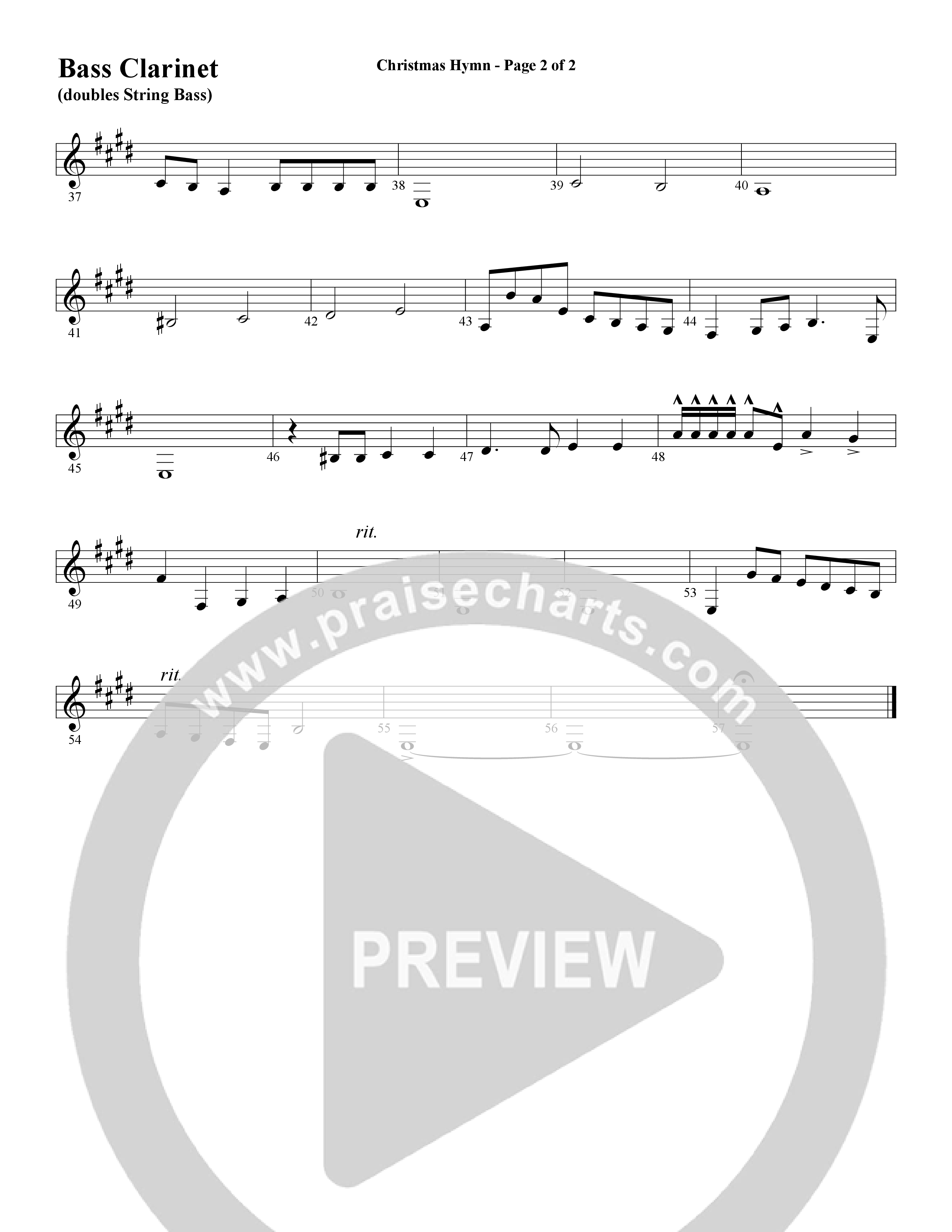 Christmas Hymn (Instrumental) Bass Clarinet (Word Music / Arr. David Clydesdale)