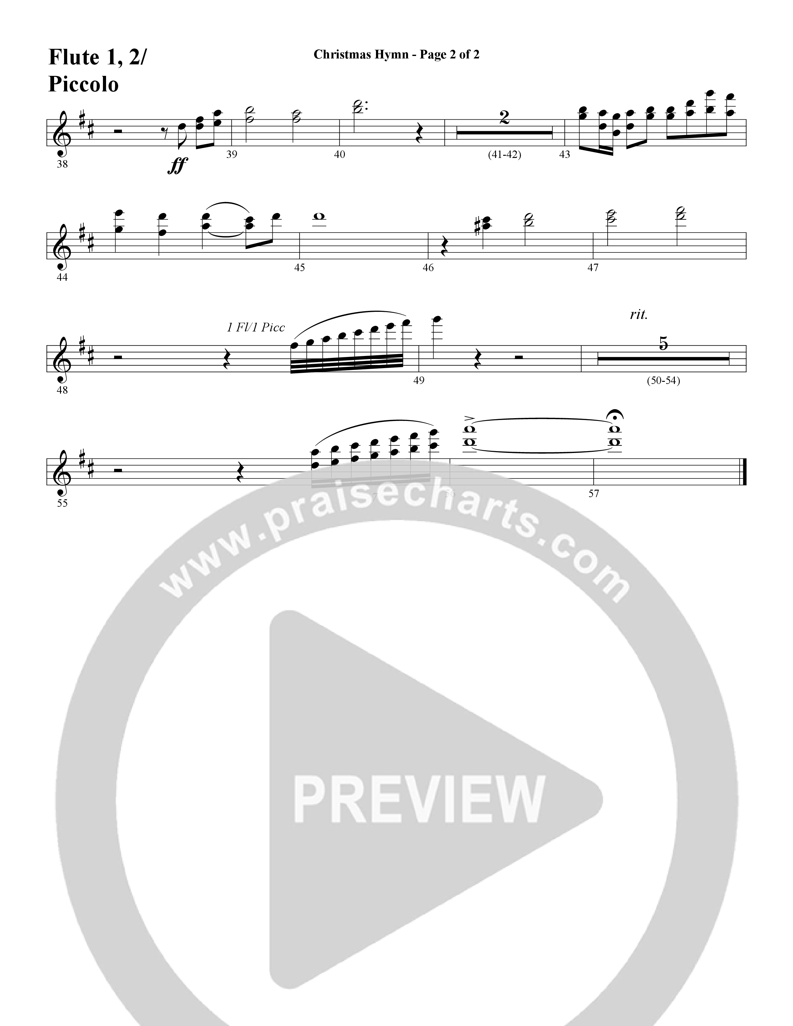 Christmas Hymn (Instrumental) Flute/Piccolo (Word Music / Arr. David Clydesdale)