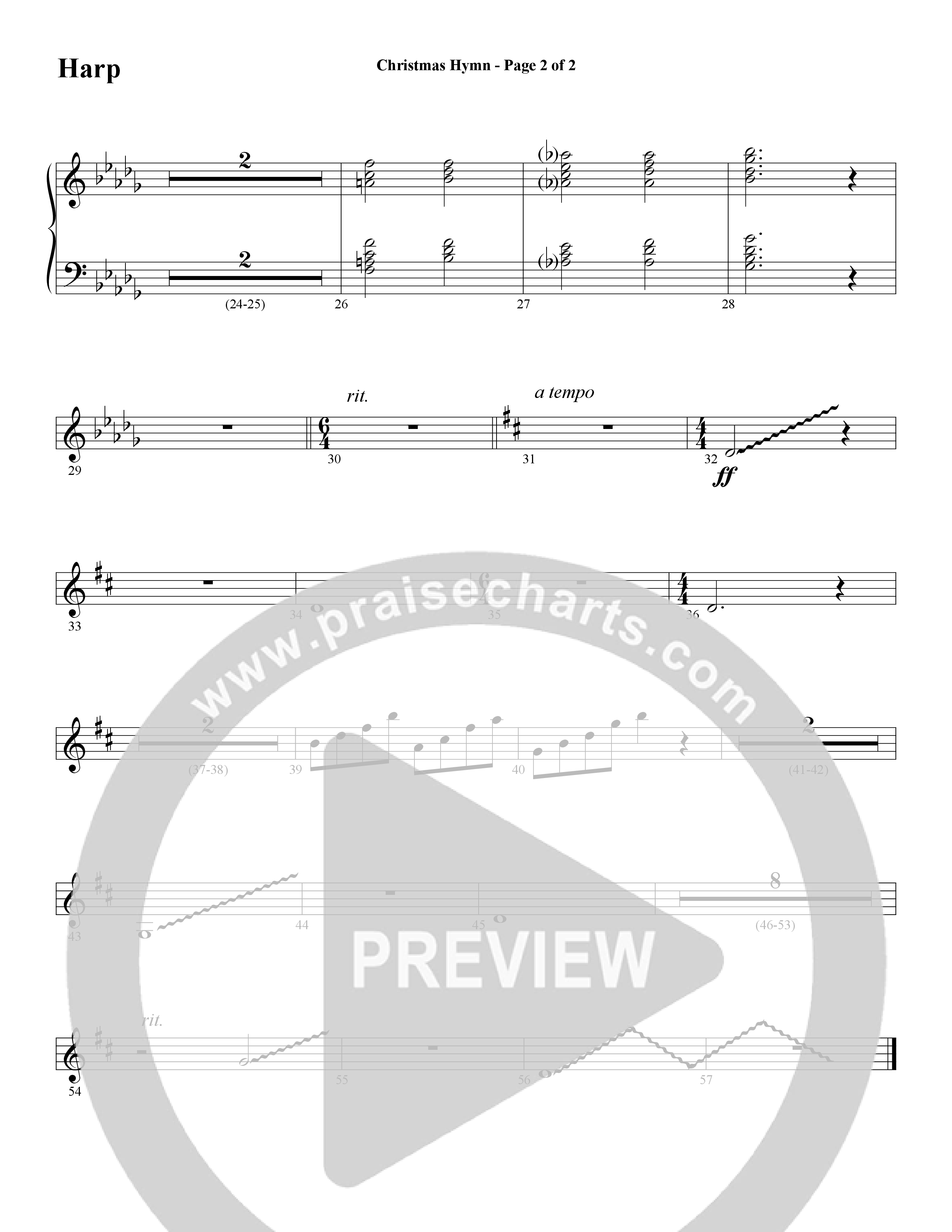 Christmas Hymn (Instrumental) Harp (Word Music / Arr. David Clydesdale)