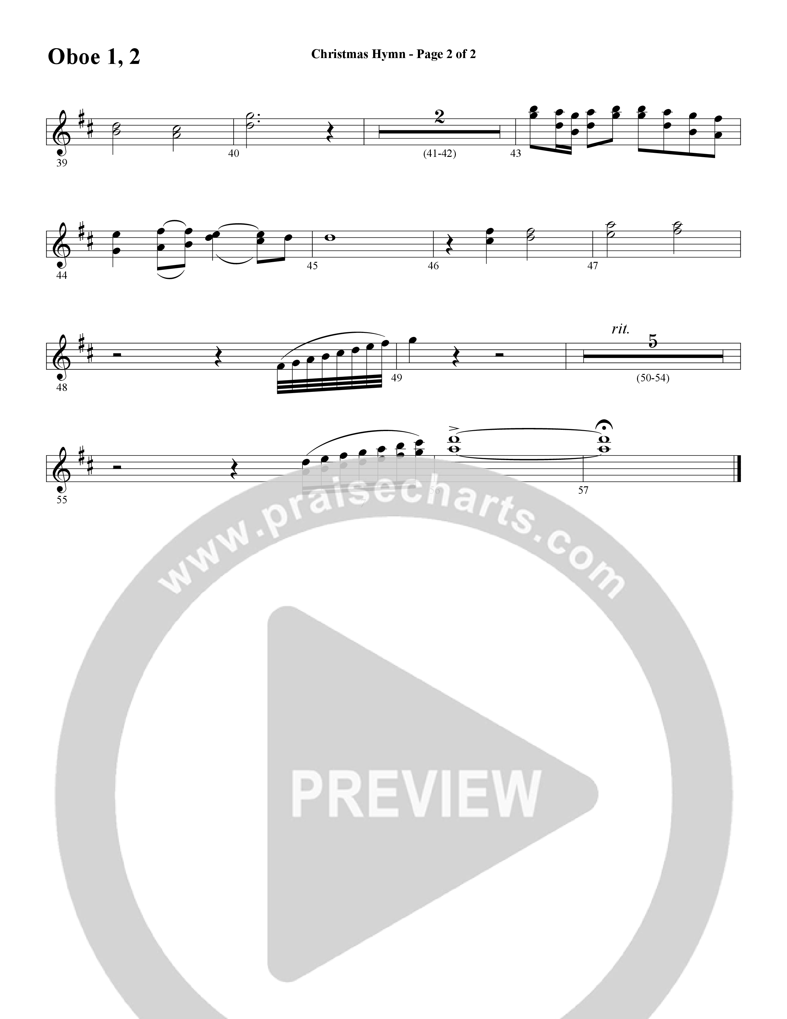 Christmas Hymn (Instrumental) Oboe (Word Music / Arr. David Clydesdale)