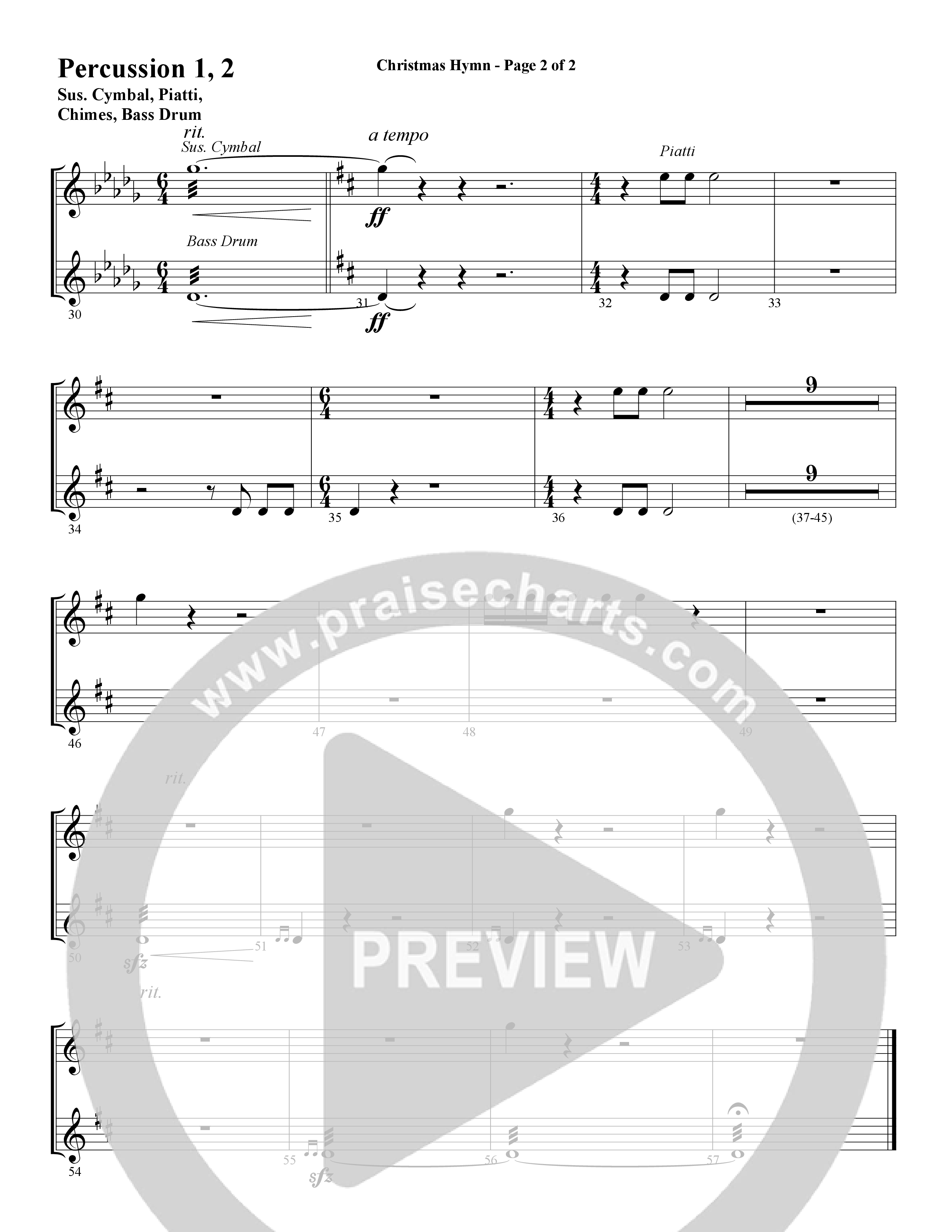 Christmas Hymn (Instrumental) Percussion (Word Music / Arr. David Clydesdale)
