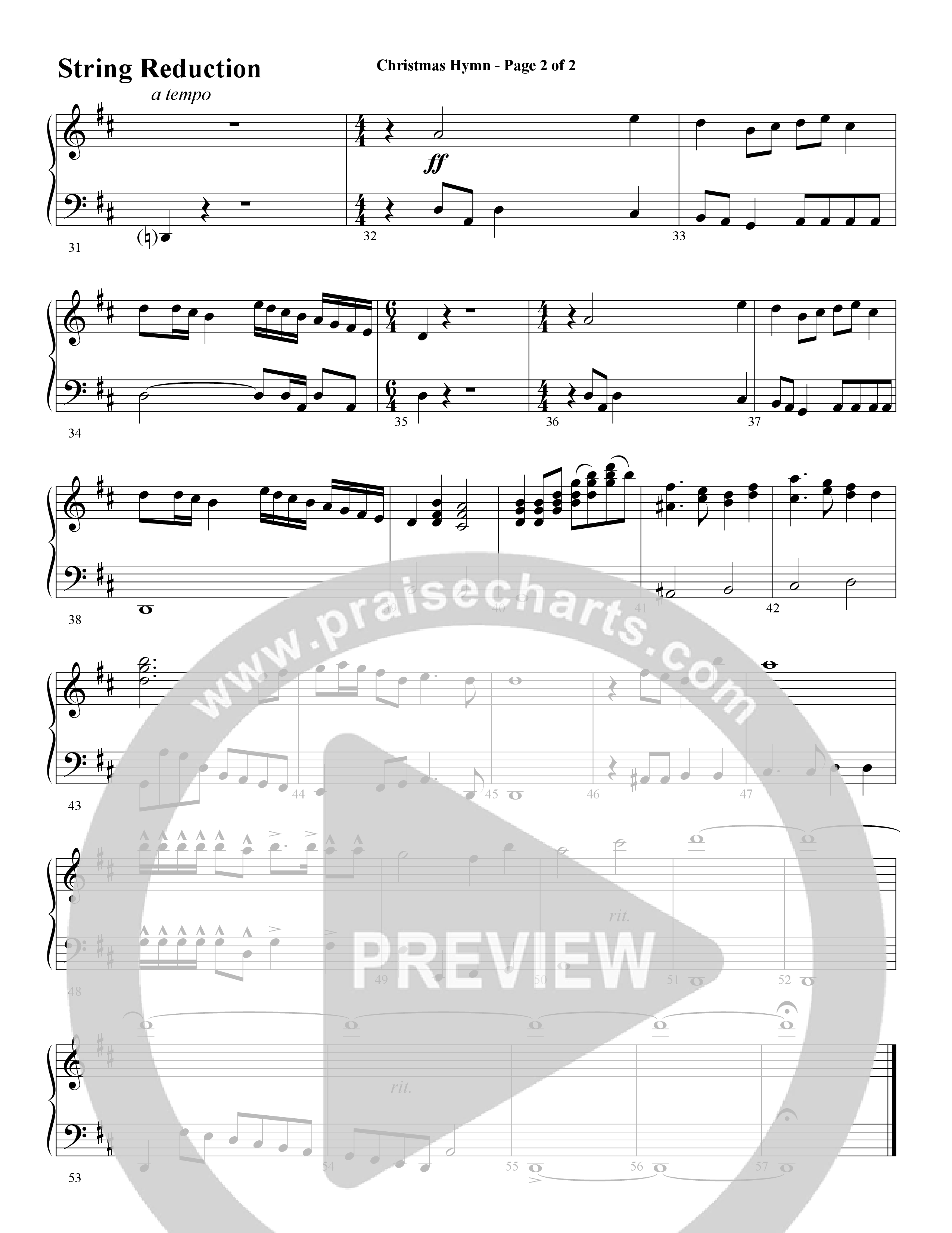 Christmas Hymn (Instrumental) String Reduction (Word Music / Arr. David Clydesdale)