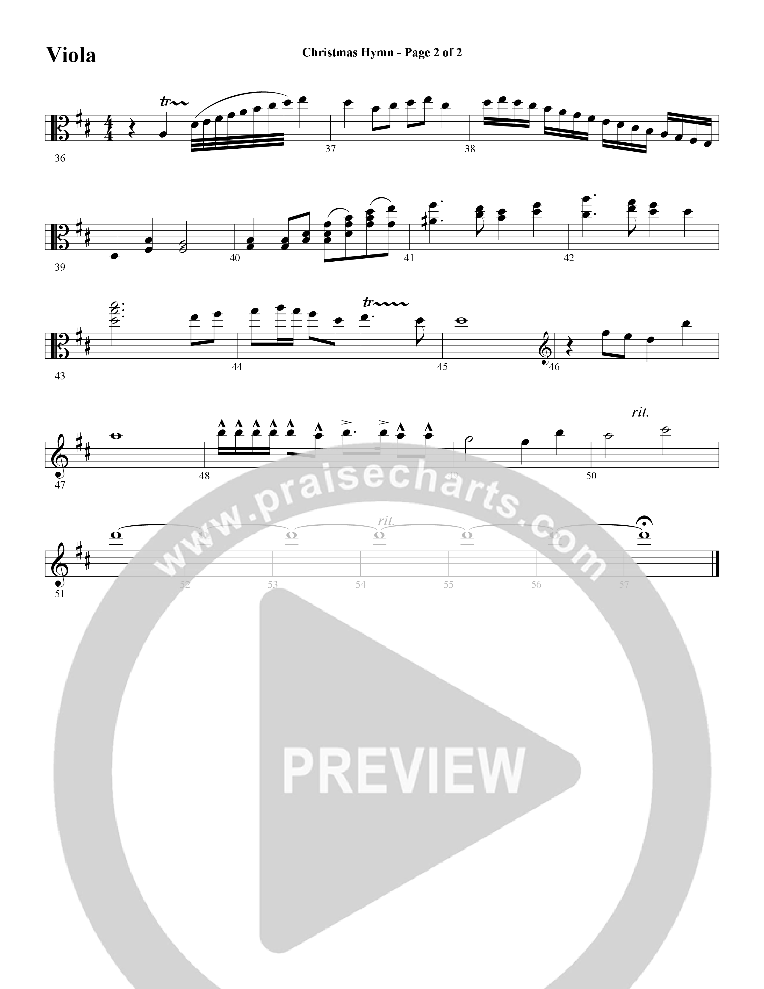 Christmas Hymn (Instrumental) Viola (Word Music / Arr. David Clydesdale)