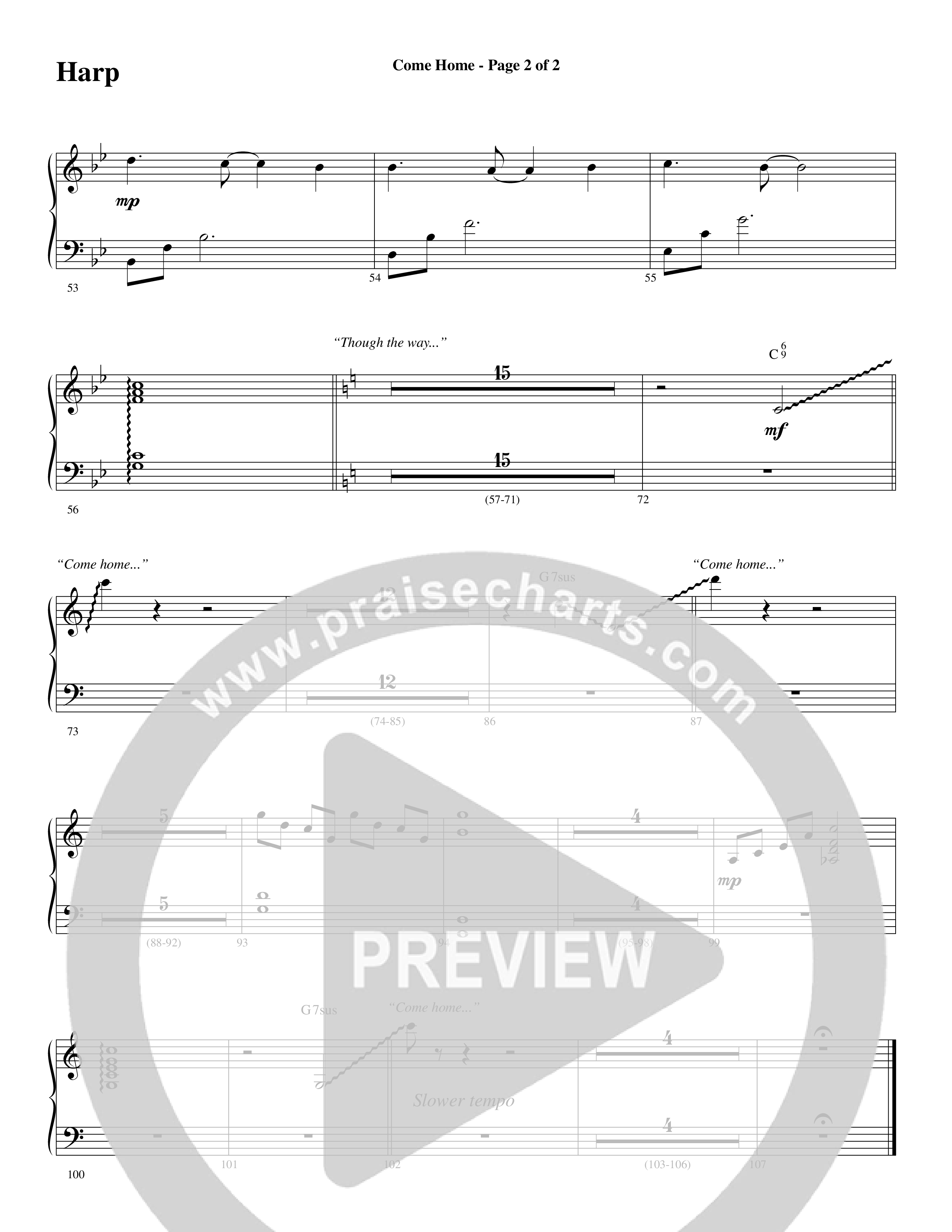 Come Home (with Softly and Tenderly) (Choral Anthem SATB) Harp (Word Music Choral / Arr. Russell Mauldin)
