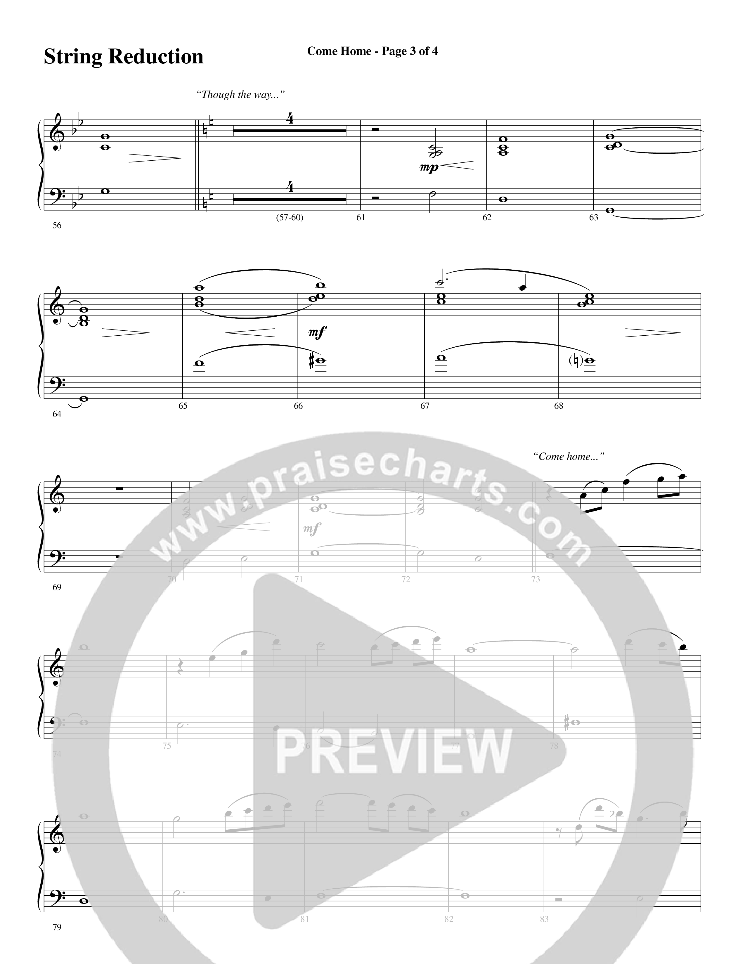 Come Home (with Softly and Tenderly) (Choral Anthem SATB) String Reduction (Word Music Choral / Arr. Russell Mauldin)