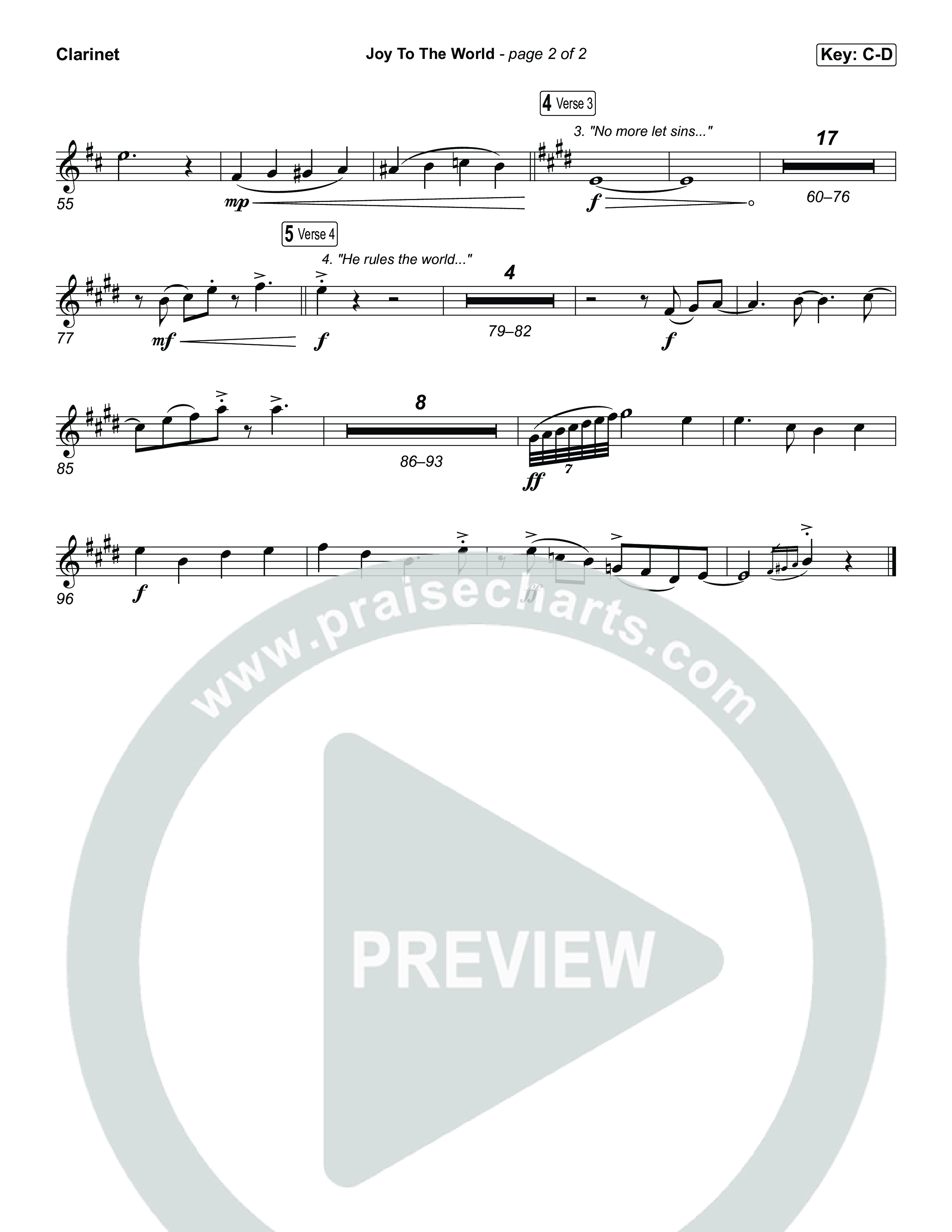 Joy To The World Clarinet 1,2 (Museum Of The Bible / Arr. Jared Haschek)